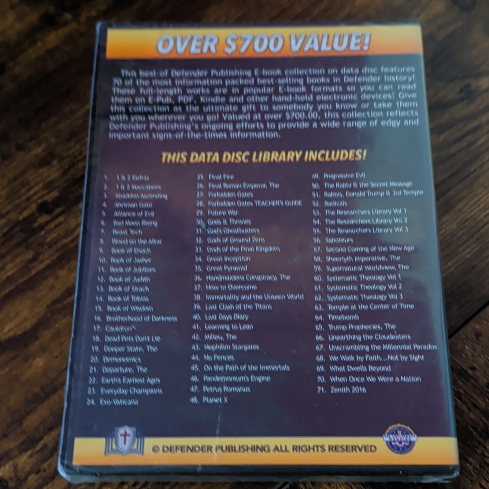Defender Publishing 70 Best E-Books Collection Data Disc Christianity Prophecy