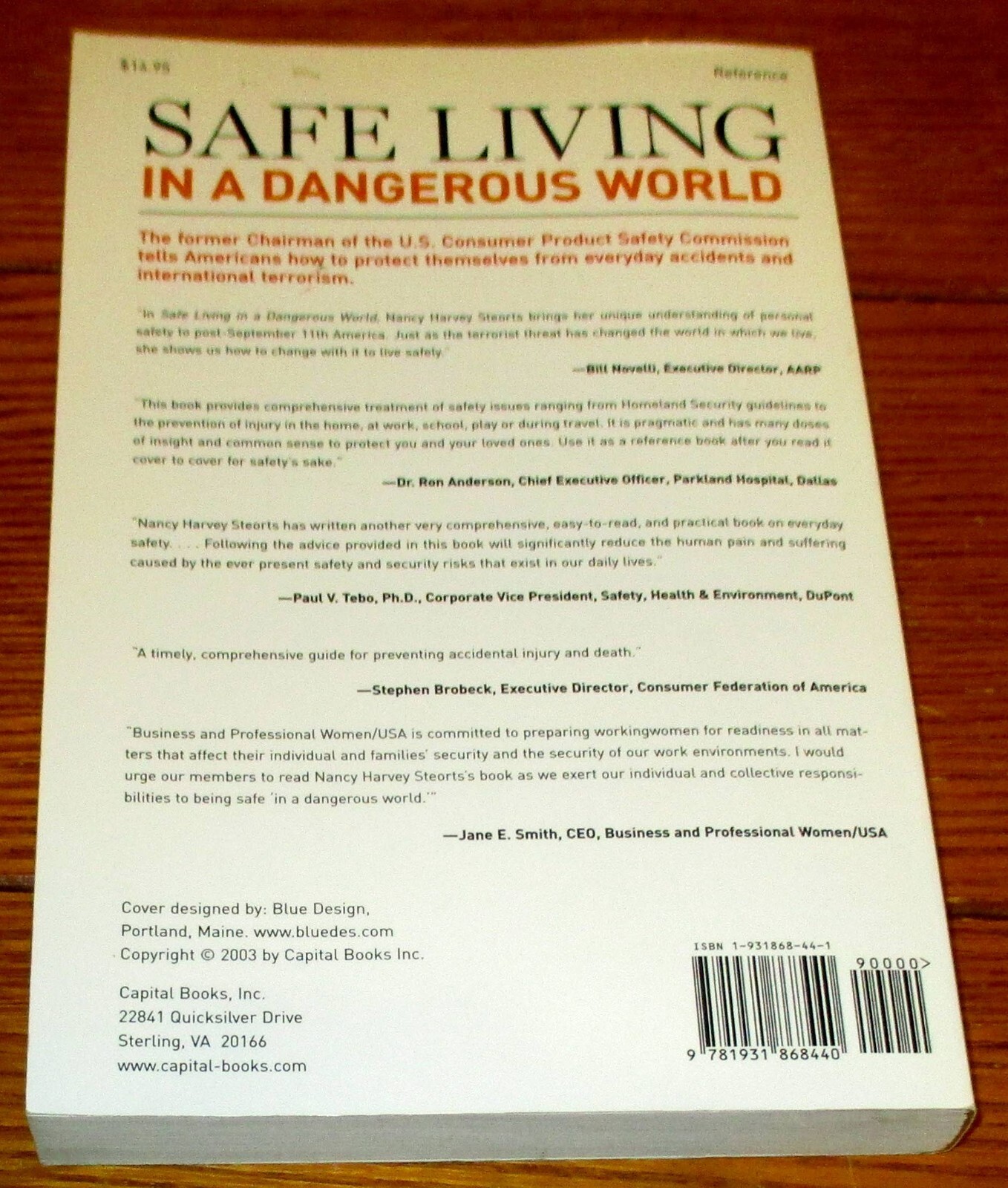 2003 Safe Living In a Dangerous World by Nancy Harvey Steorts SIGNED 232 Pages