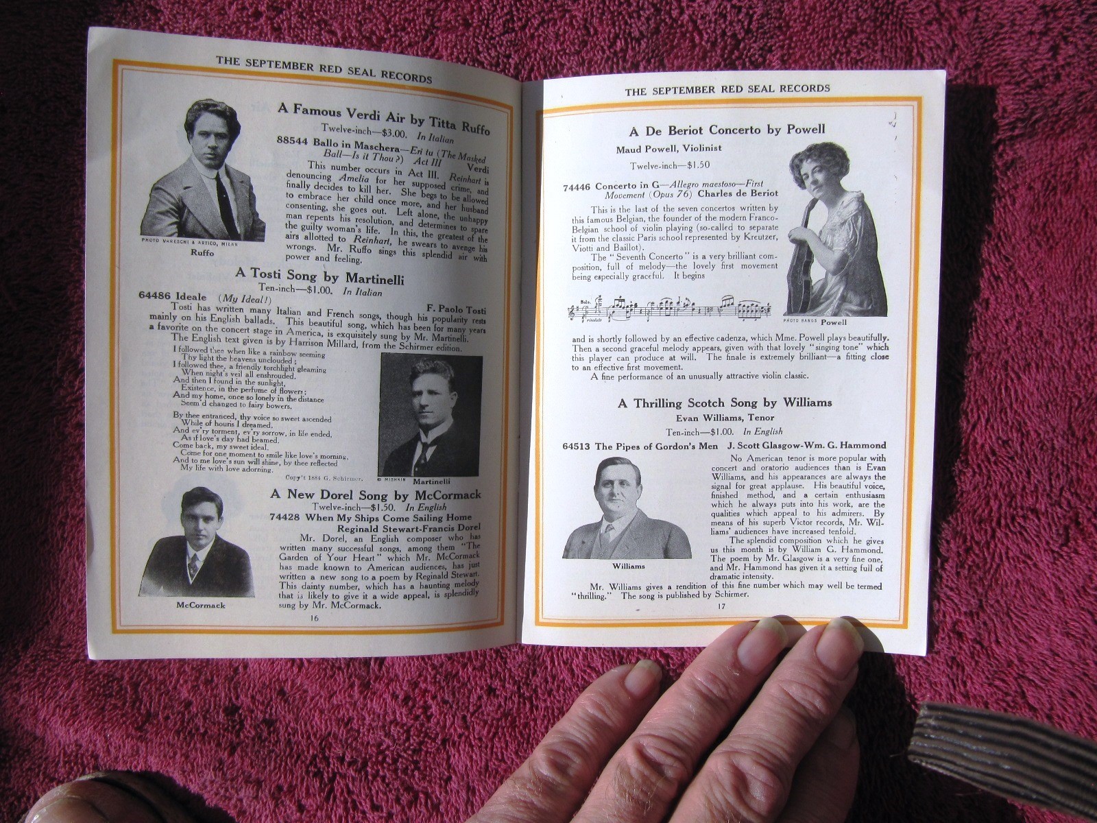 New VICTOR RECORDS Sep 1915 RASTUS STORIES Ralph Bingham Caruso Victrola CATALOG