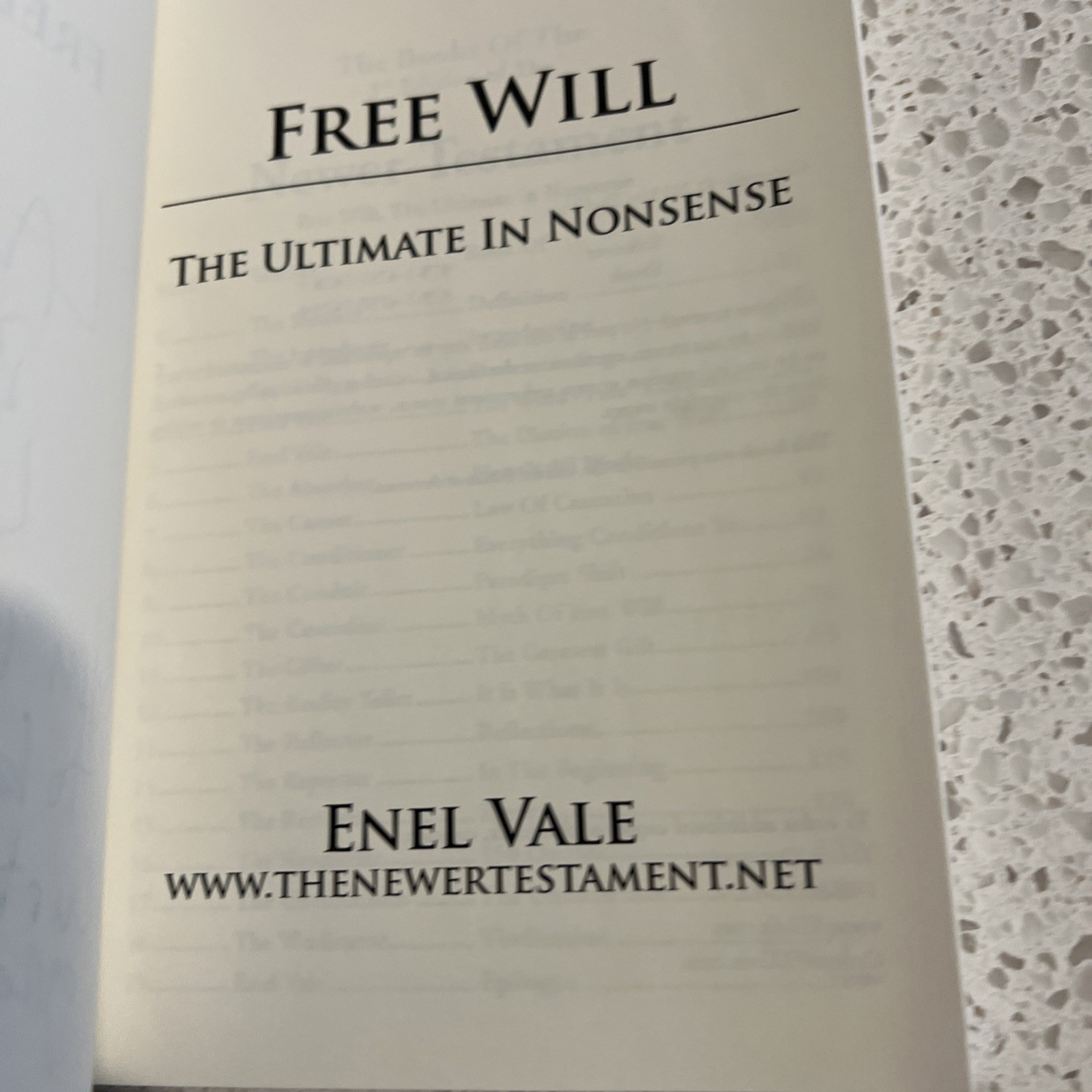 Free Will The Ultimate In Nonsense Enel Vale SIGNED and Inscribed 2013 TPB