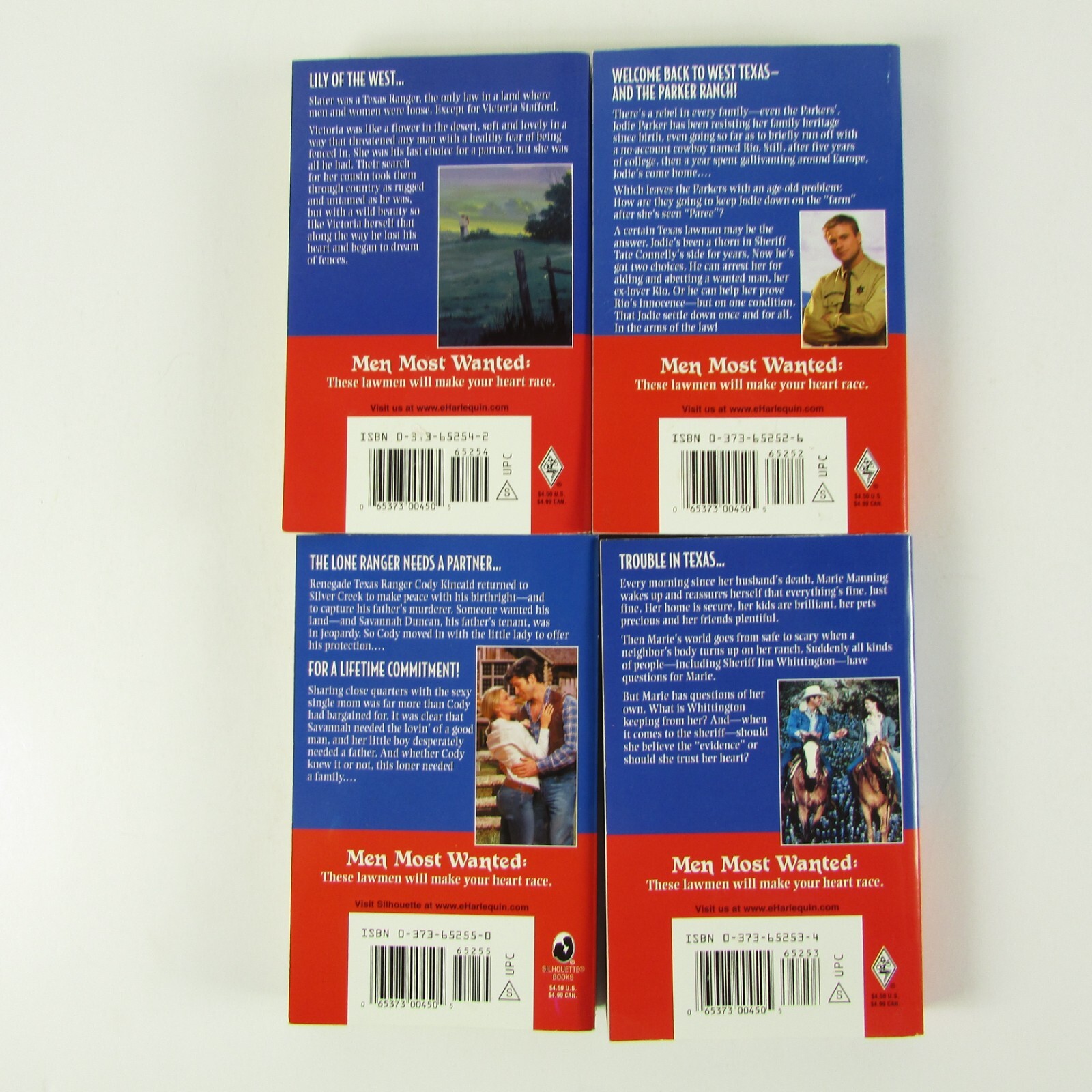 Lot of 4 Vintage Texas Love Stories Men Most Wanted Paperback Books