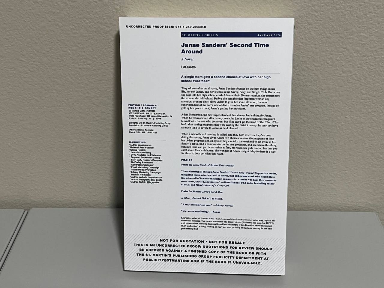 Janae Sanders‘ Second Time Around by LaQuette – 2026 Advanced Reader’s Copy