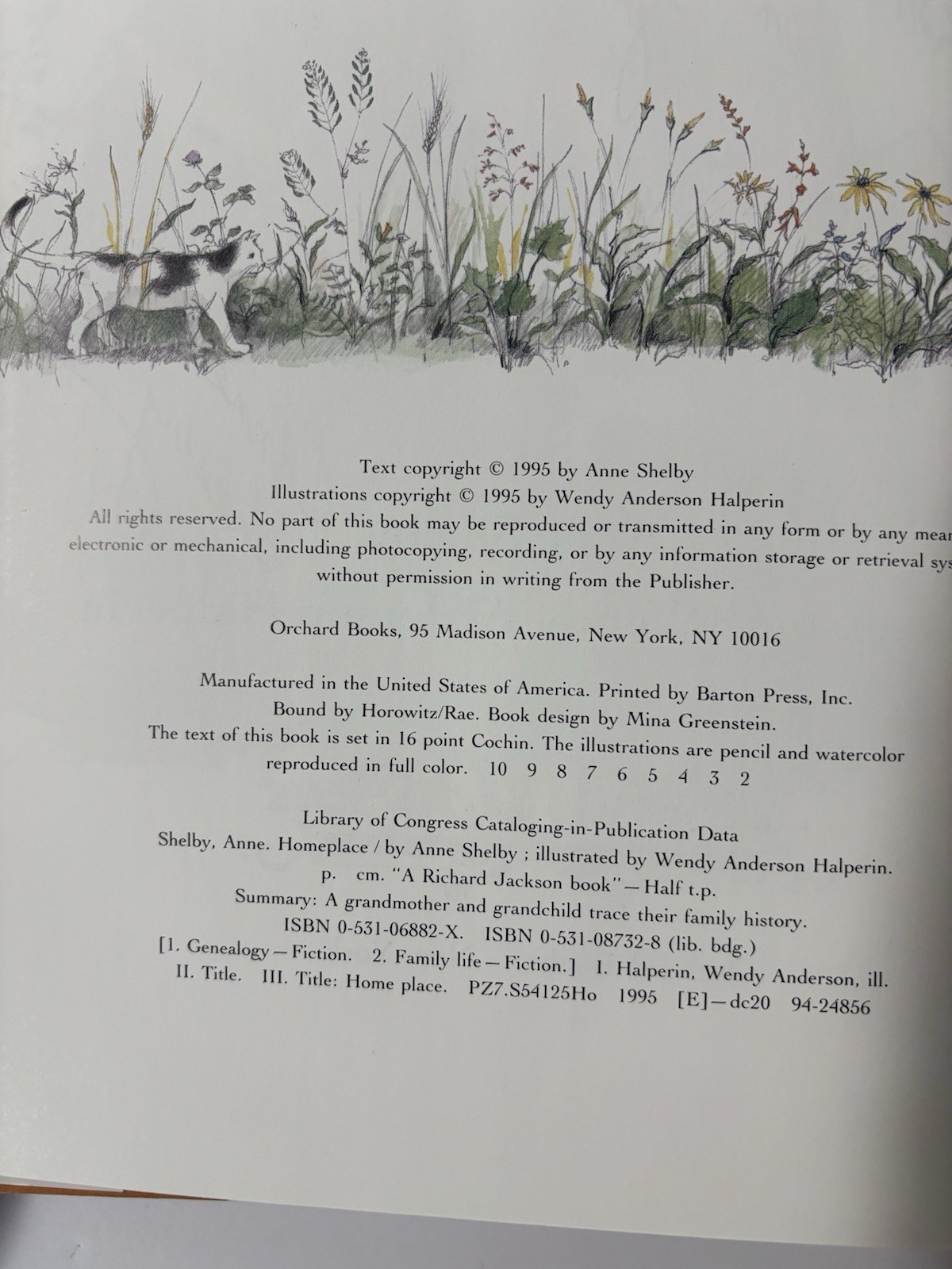 HOMEPLACE By Anne Shelby – Hardcover SIGNED Children’s Book – See Description