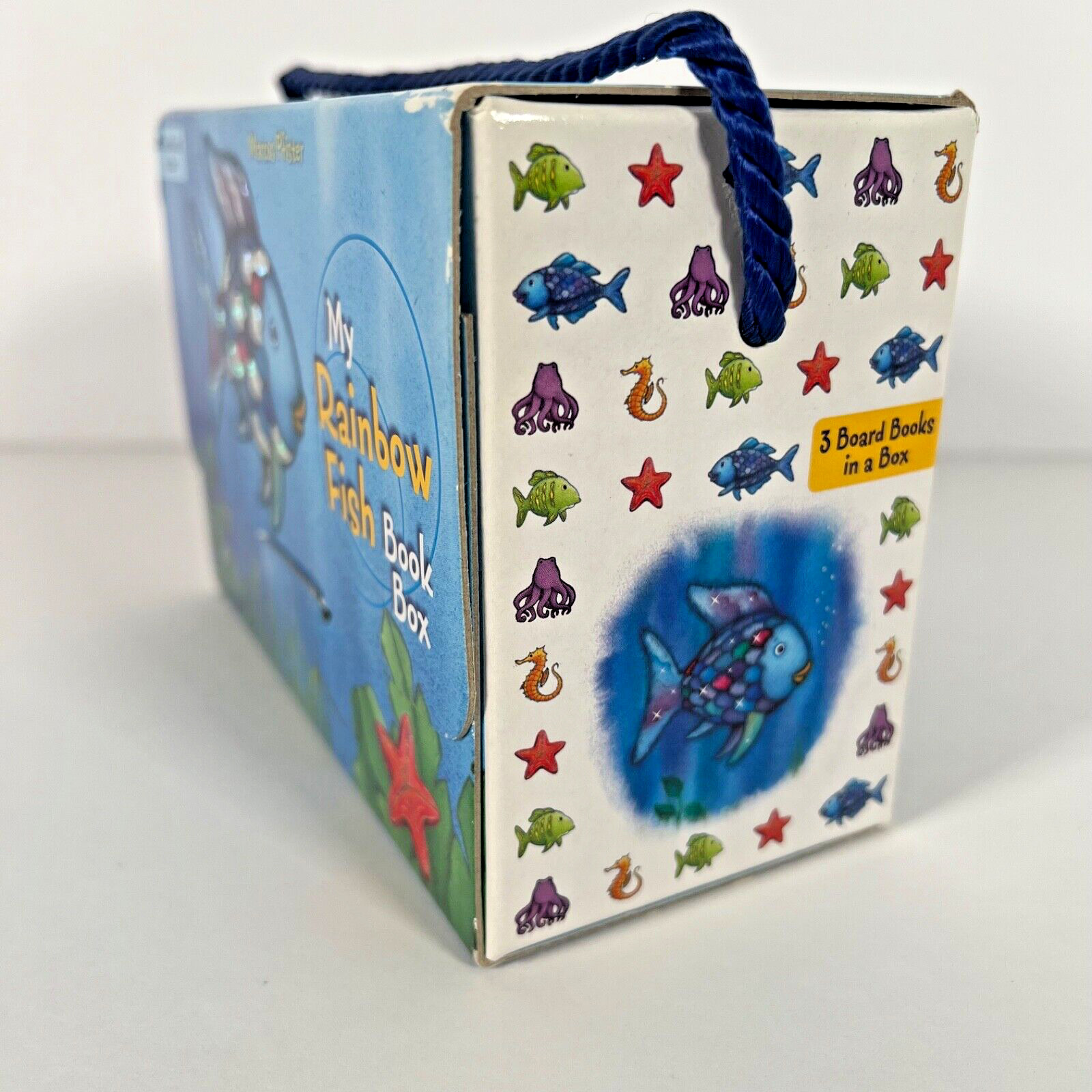 My Rainbow Fish Book Box Marcus Pfister 3 Board Books in “Suitcase” Box w Handle