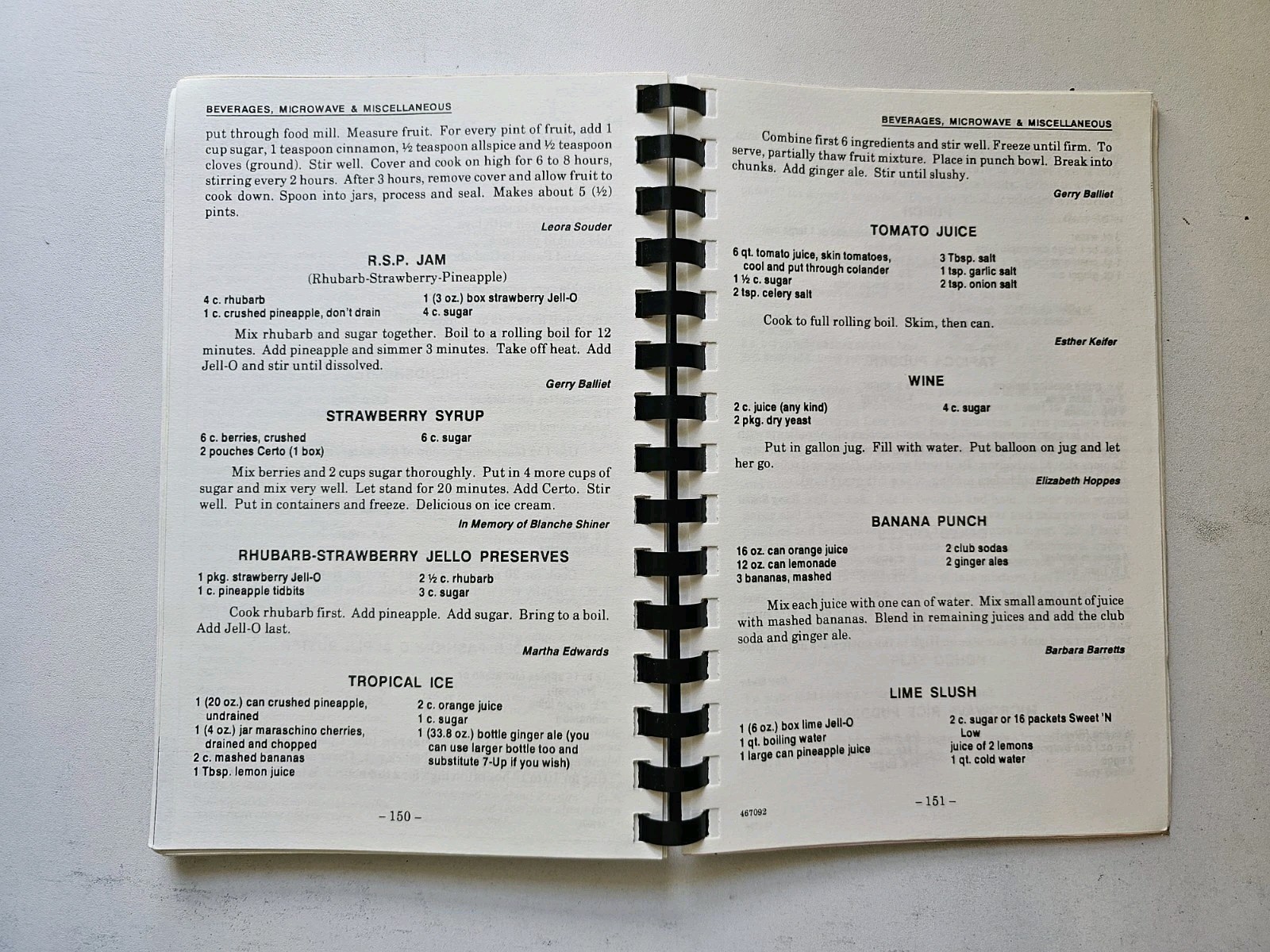 CHERISHED RECIPES Local Church Cookbook 154 Pages Nescopeck, PA.