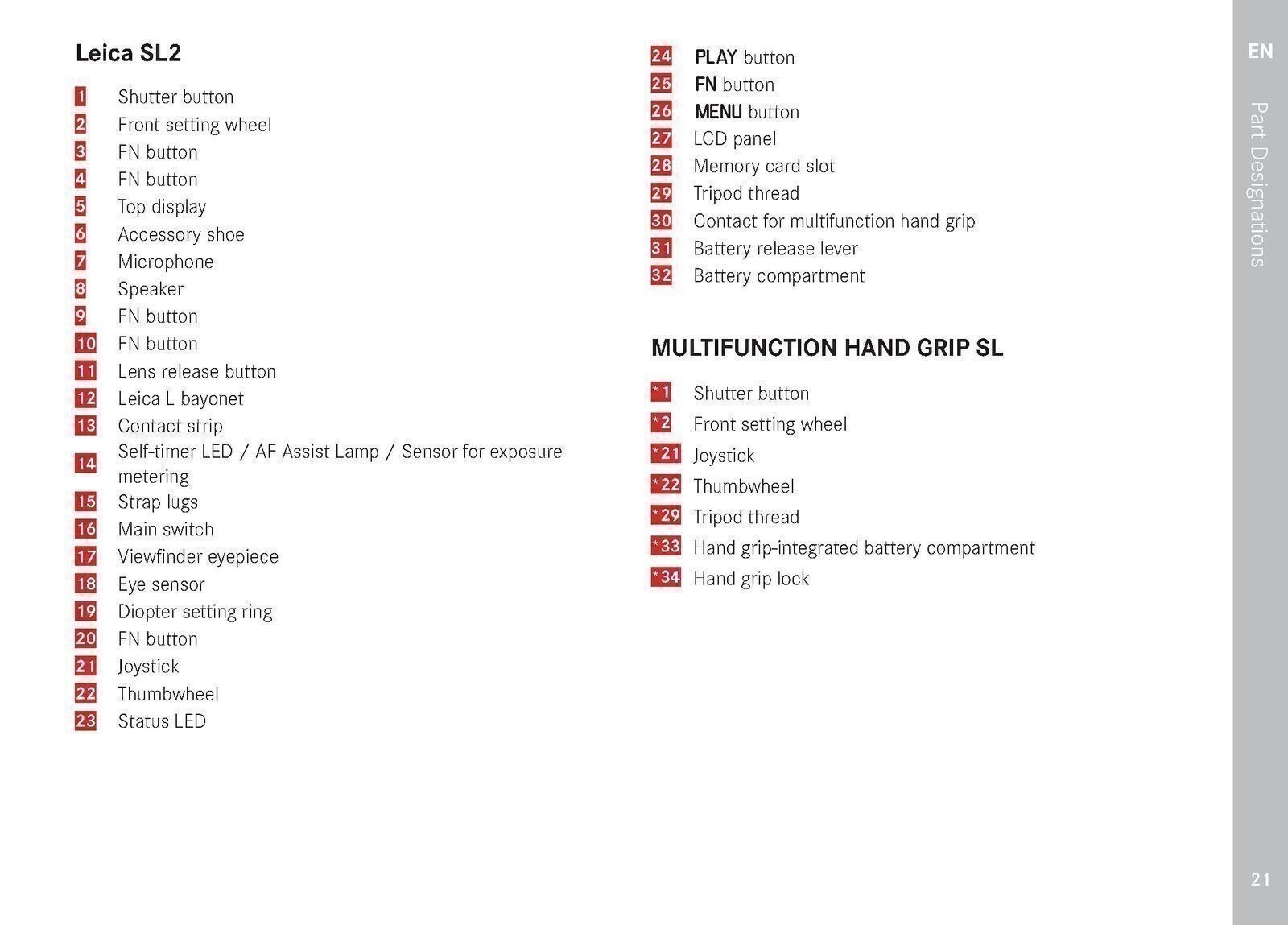 Leica SL2 Instruction User Manual : 220 Pages, PVC Cover & DURABLE SPIRAL