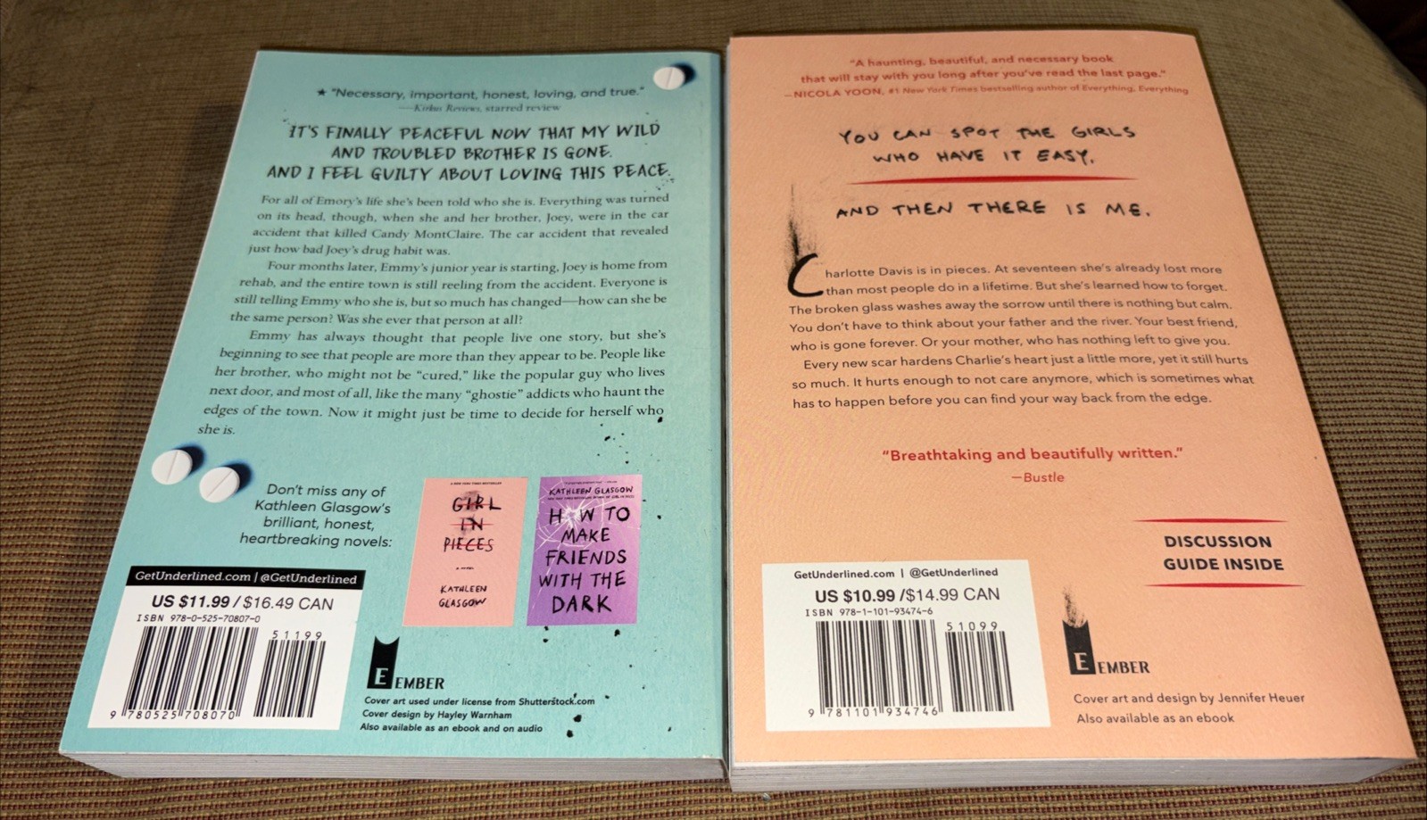 Kathleen Glasgow Two-Book Set (You’d be Home Now & Girl In Pieces) *BRAND NEW*