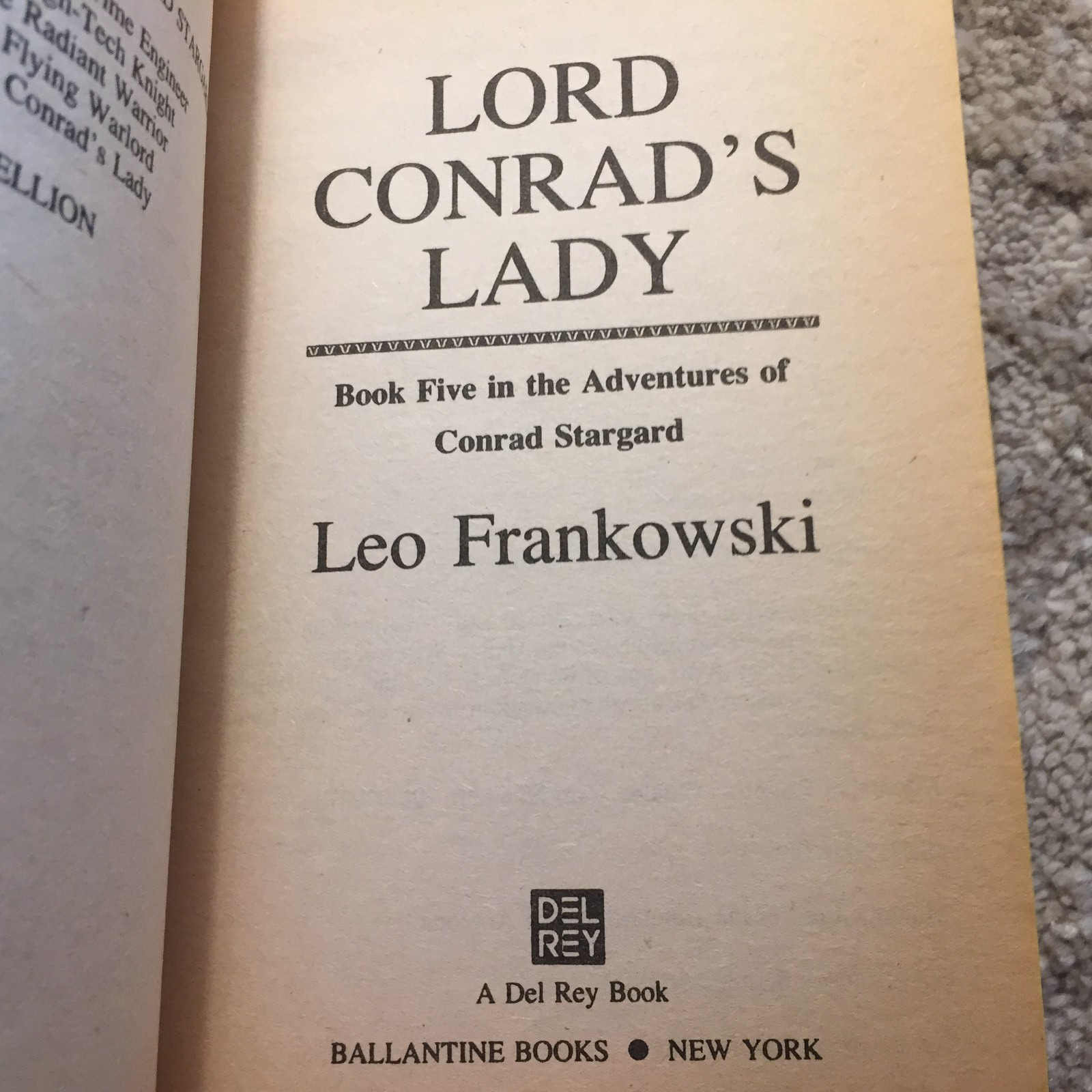Lord Conrad’s Lady Leo Frankowski 1990 Del Rey Time Travel Science Fiction Book