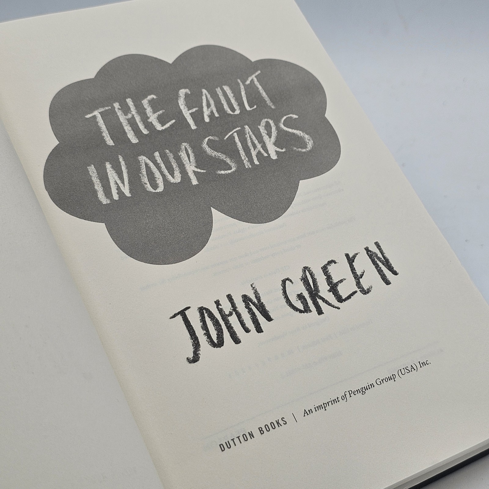 The Fault in Our Stars John Green 2012 1st Edition Signed HC w/DJ