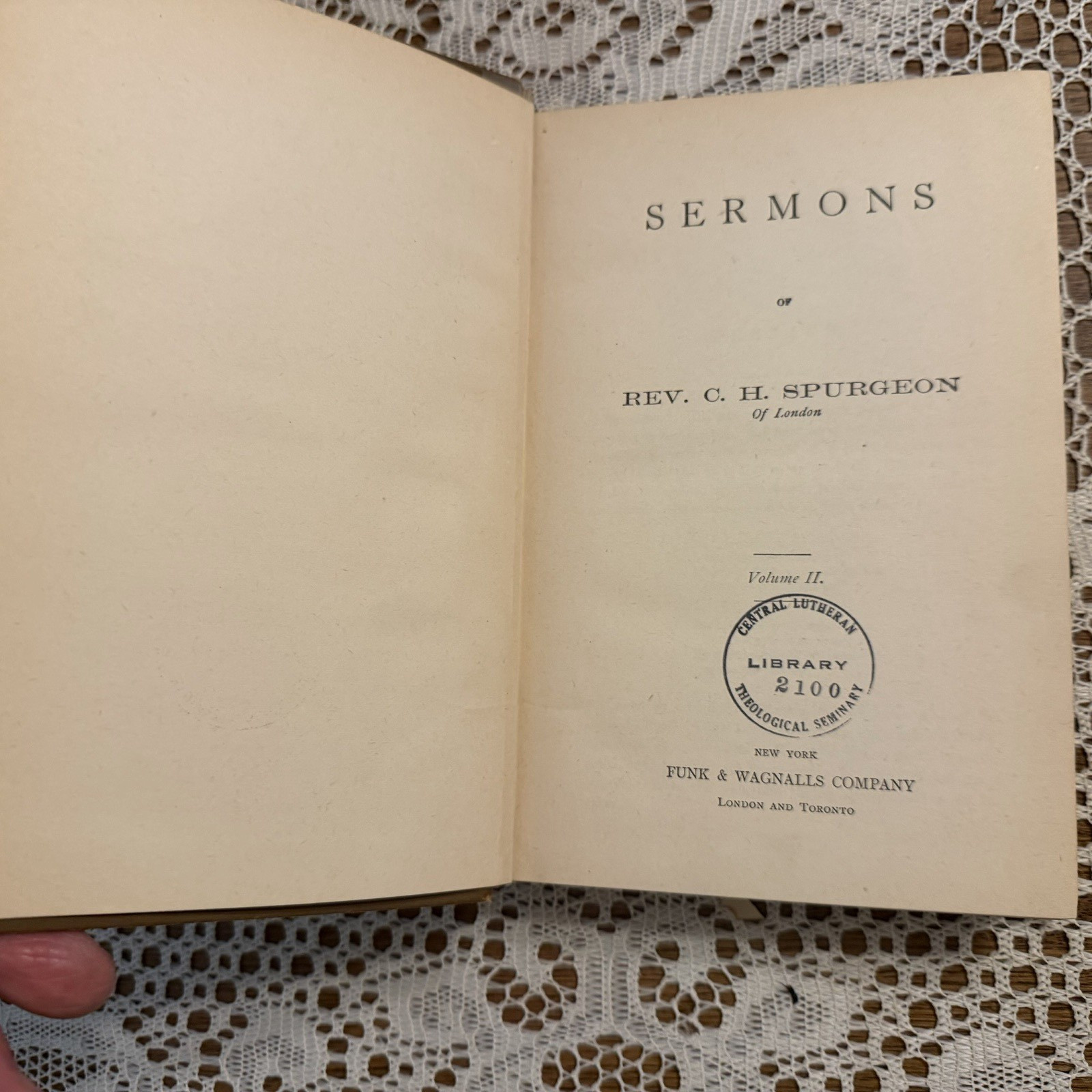 Charles H. Spurgeon’s Sermons Memorial Library Vol. 2-17 Funk & Wagnall 1892