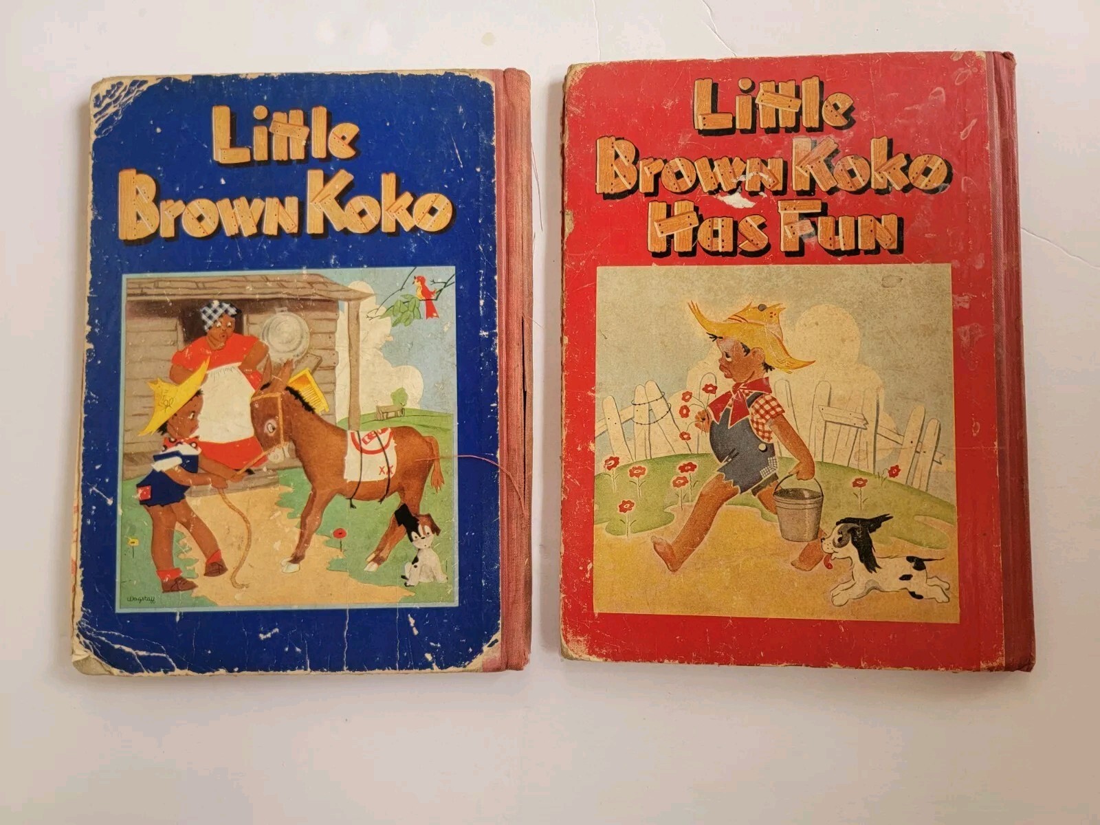 Little Brown Koko & Little Brown Koko Has Fun 1940 & 1952 Hardcover Books