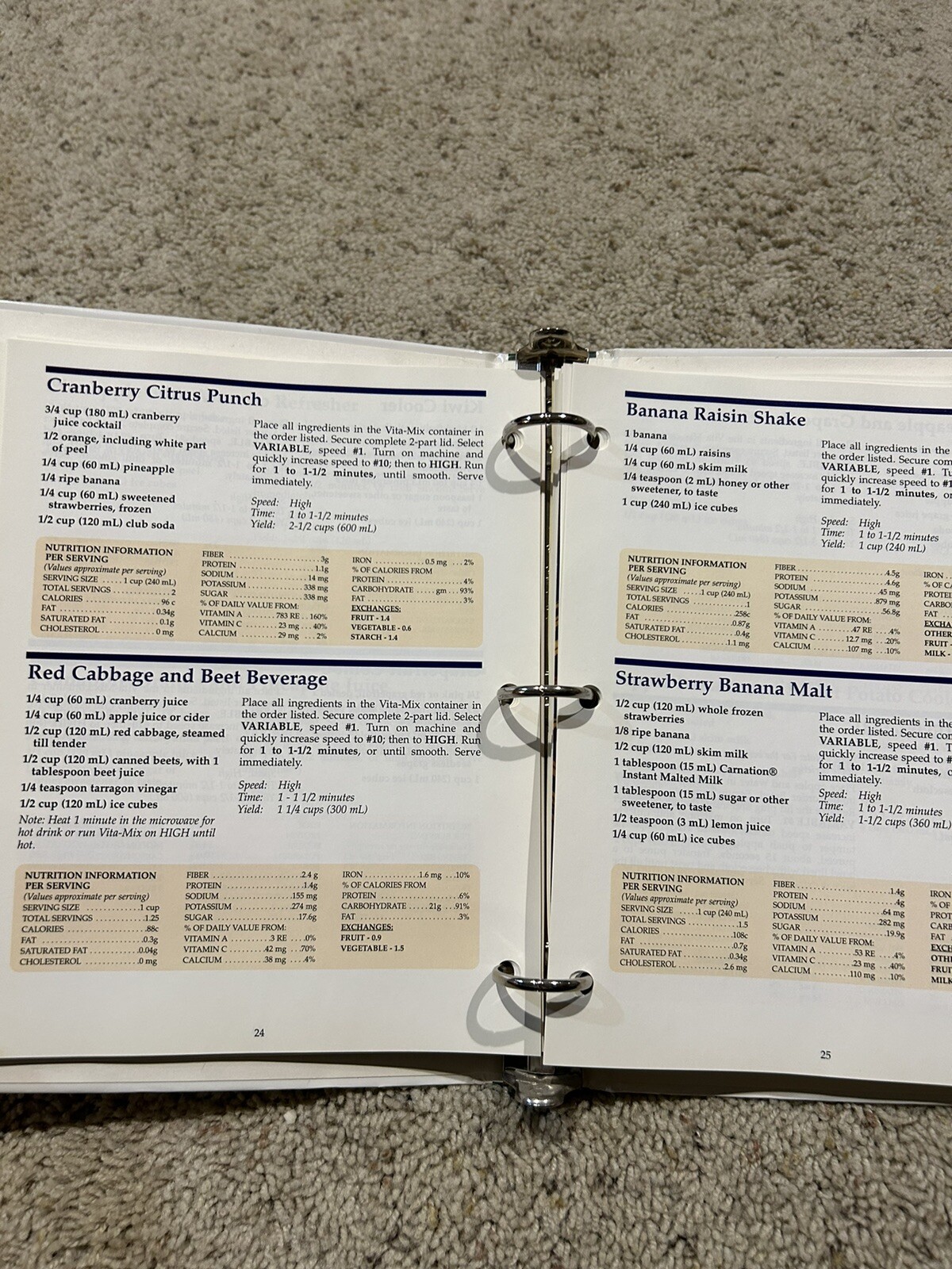 Vintage VITA-MIX RECIPES for BETTER LIVING 3 Ring Binder-HARD TO FIND- RARE- Z23