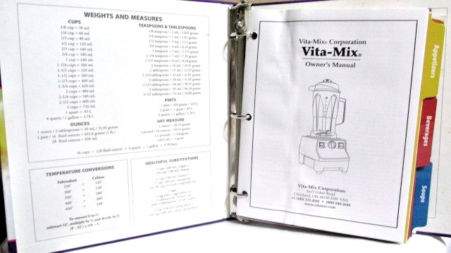 Whole Food Recipes For Better Living – Vita Mix – Hard Cover Book