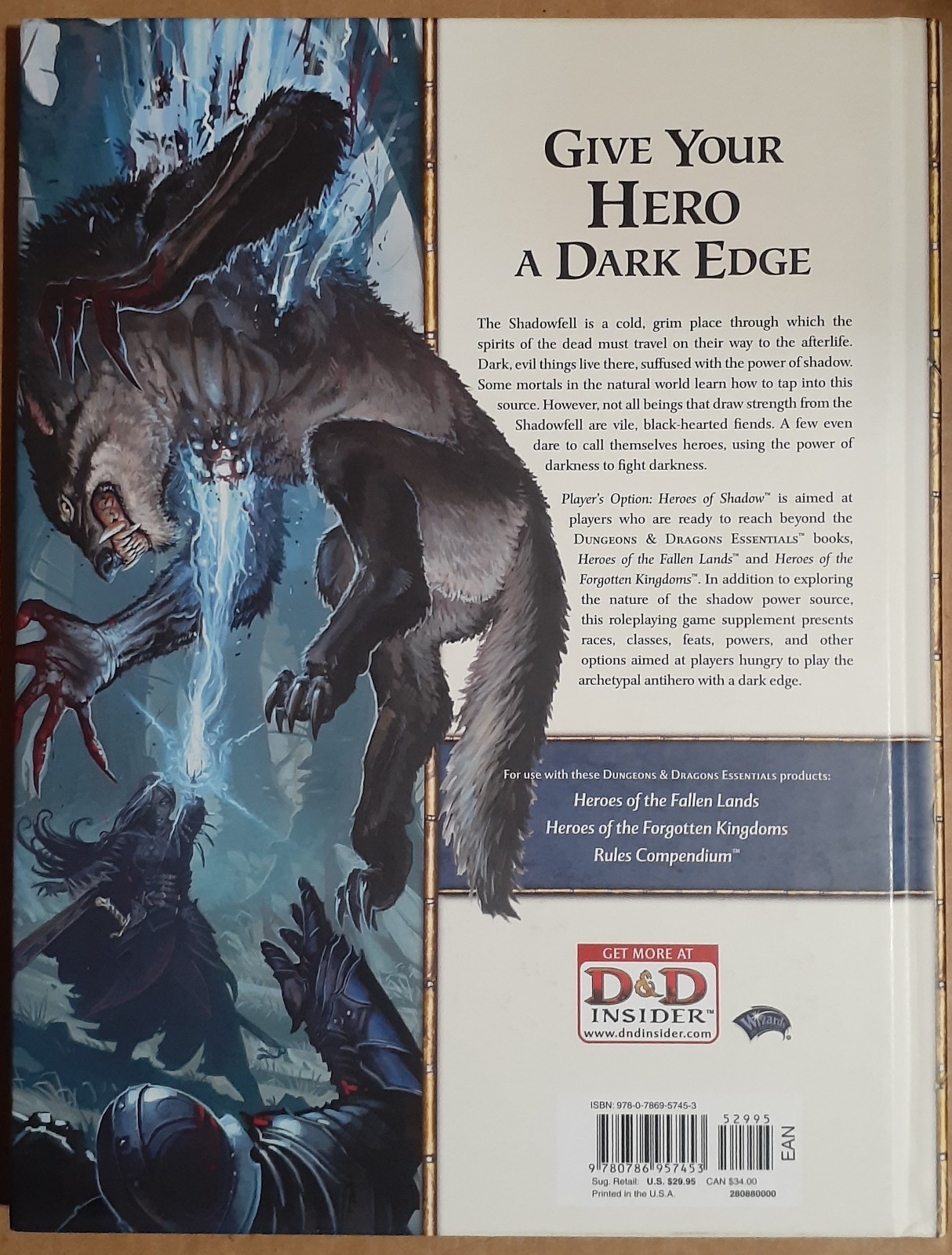 Heroes of the shadow – Dungeons & Dragons D&D 4 – Wizards of the Coast Rulebook
