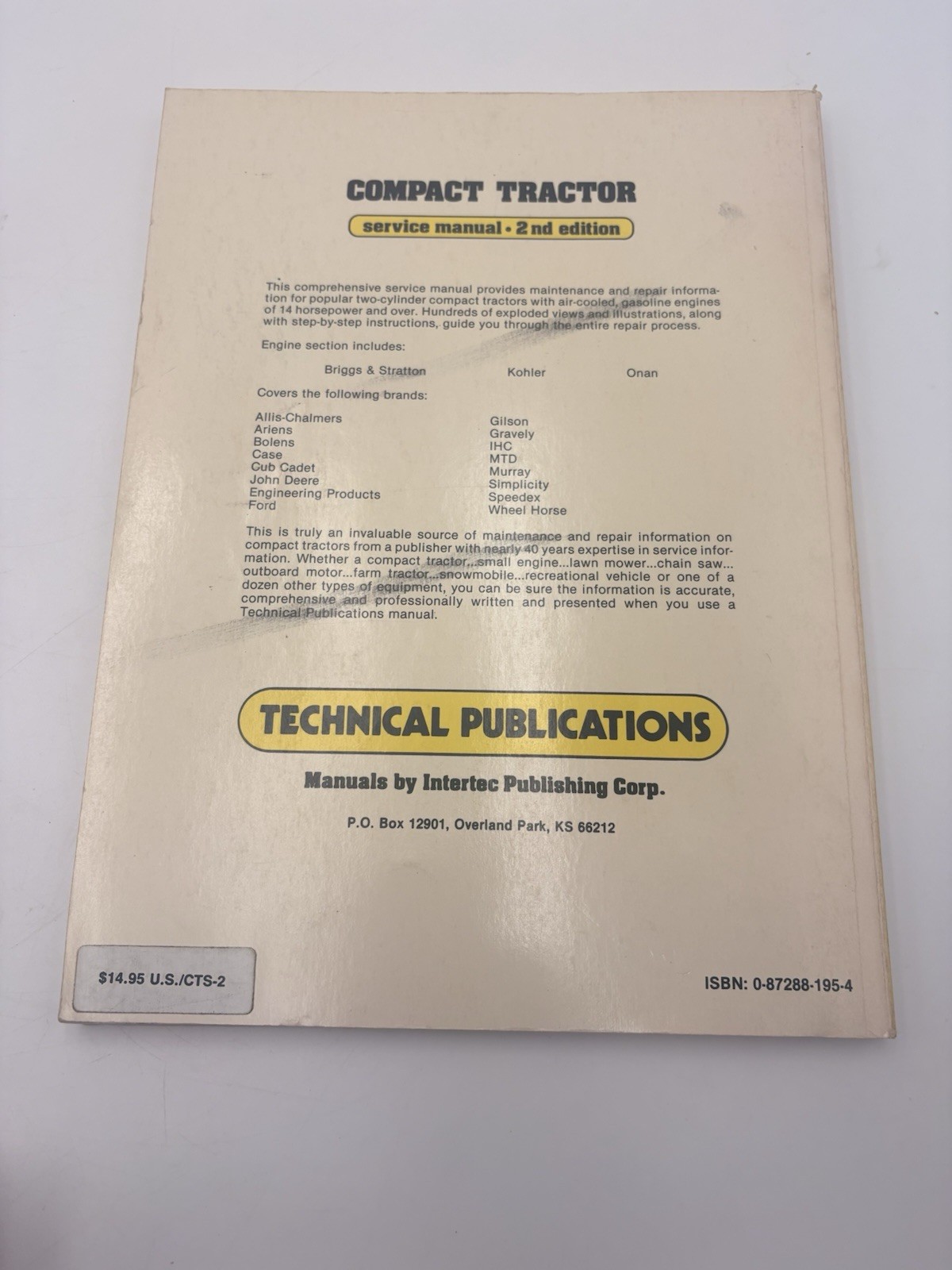 COMPACT TRACTOR SERVICE MANUAL TECHNICAL PUBLICATIONS BOOK VTG RARE