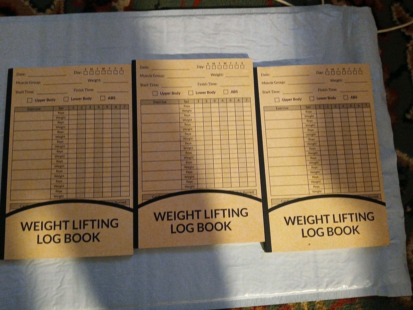 Count 3 Weight Lifting Log Books Workout Tracker for Fitness Progress / B1