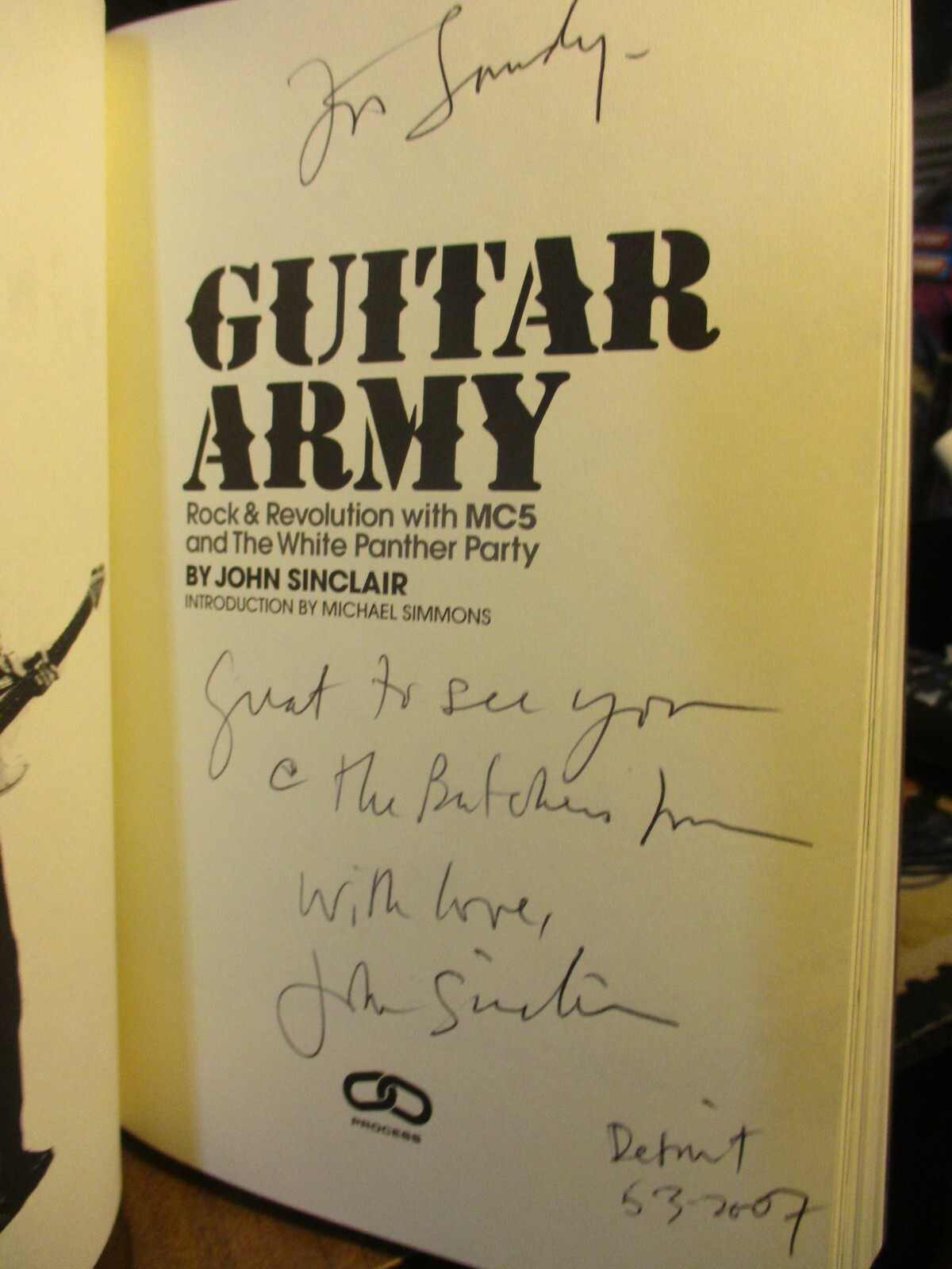 Signed JOHN SINCLAIR Guitar Army Book W/CD 302 Pages MC 5 White Panthers DETROIT