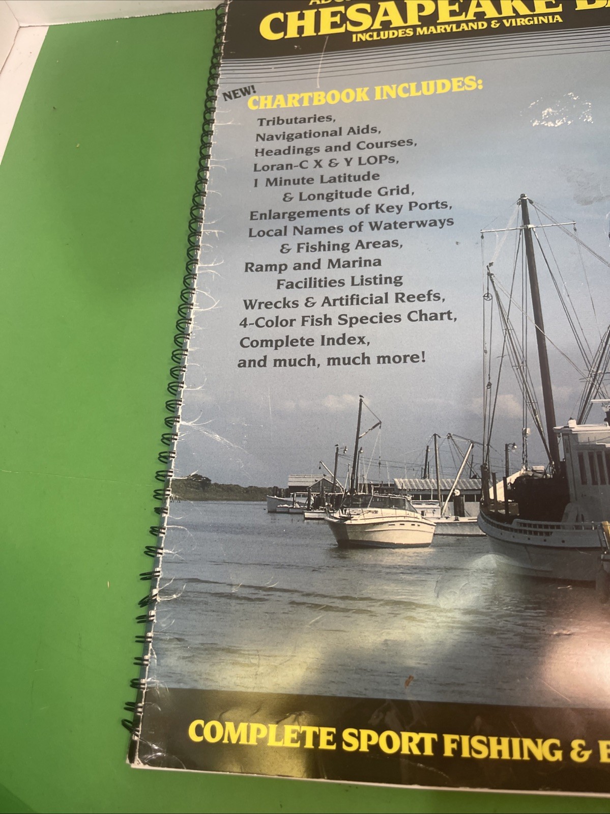 Vintage 1991 ADC Waterproof Chartbook of Chesapeake Bay MD VA fishing boating