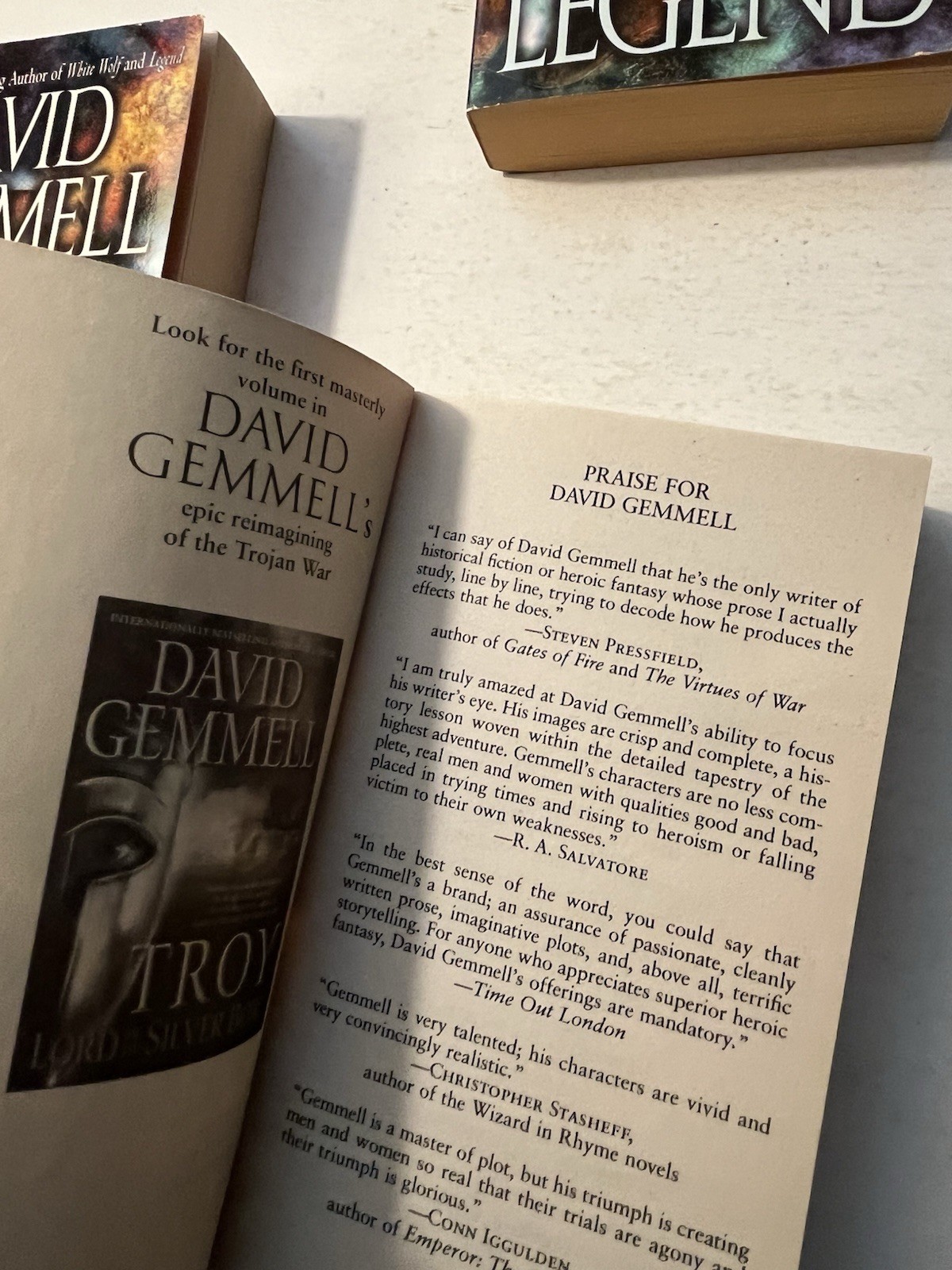 David Gemmell 3 PB Lot Del Rey 1990s LION OF MACEDON LEGEND DARK MOON Very Gd