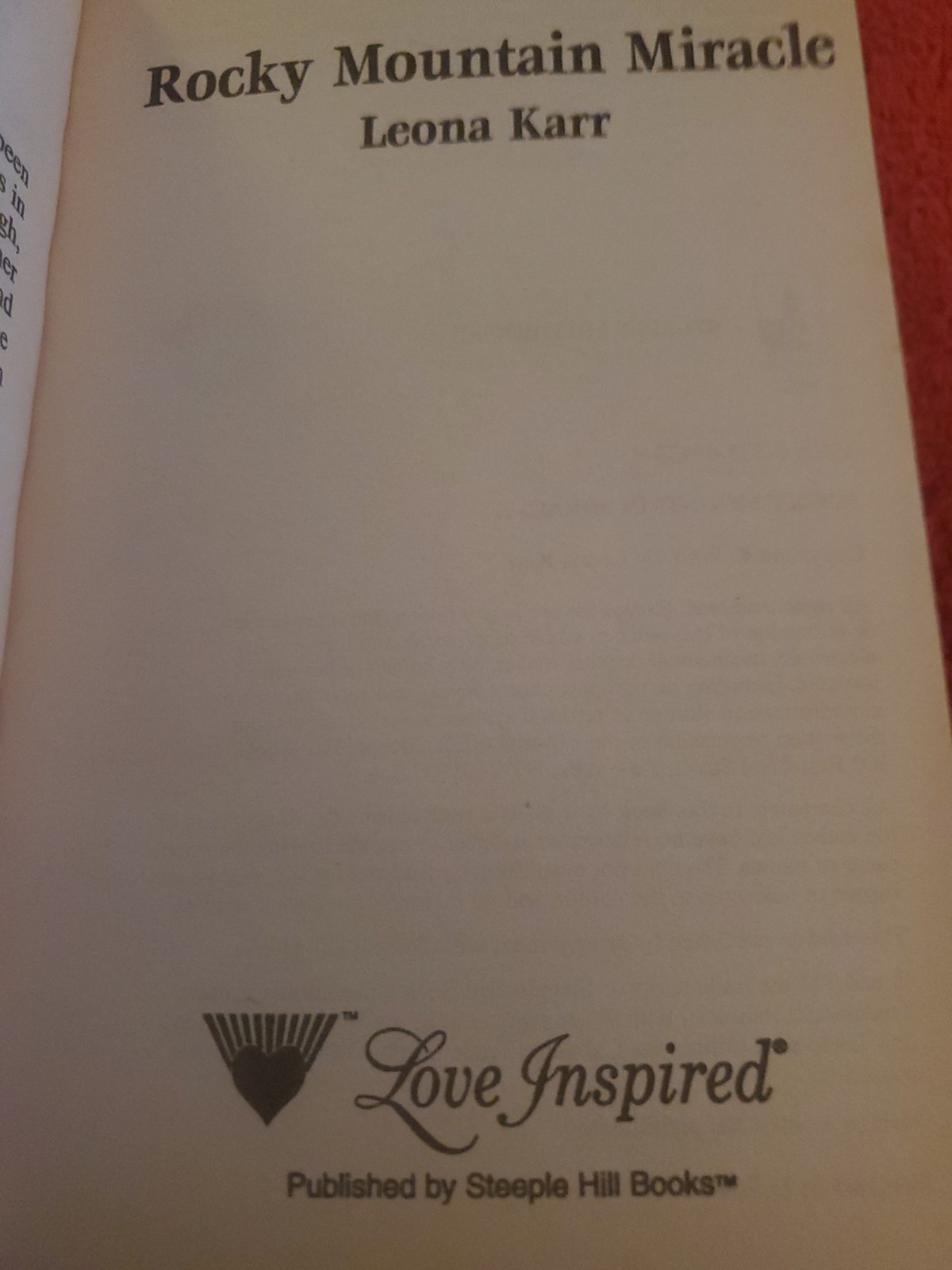 Rocky Mountain Miracle *Love Inspired #131 by Leona Karr (Paperback)