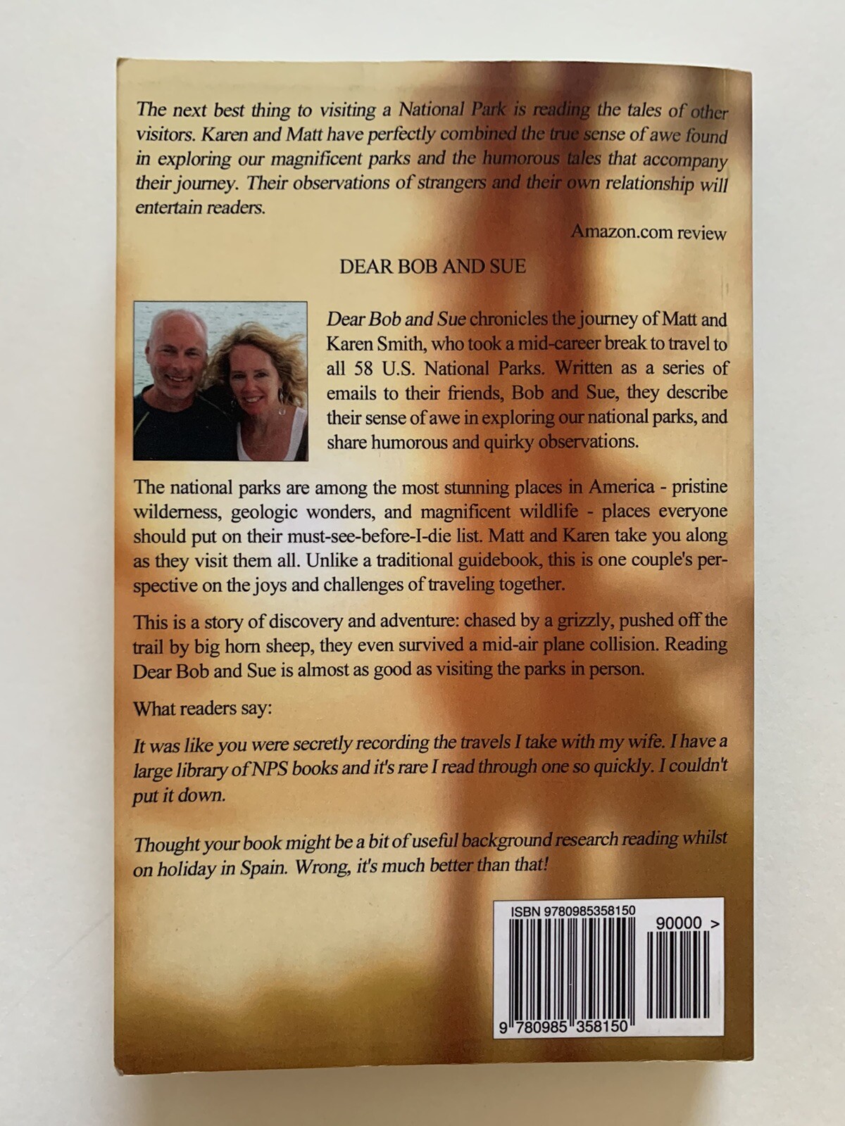 Fun Things to Do In Retirement Book & Dear Bob & Sue Journey Thru National Parks