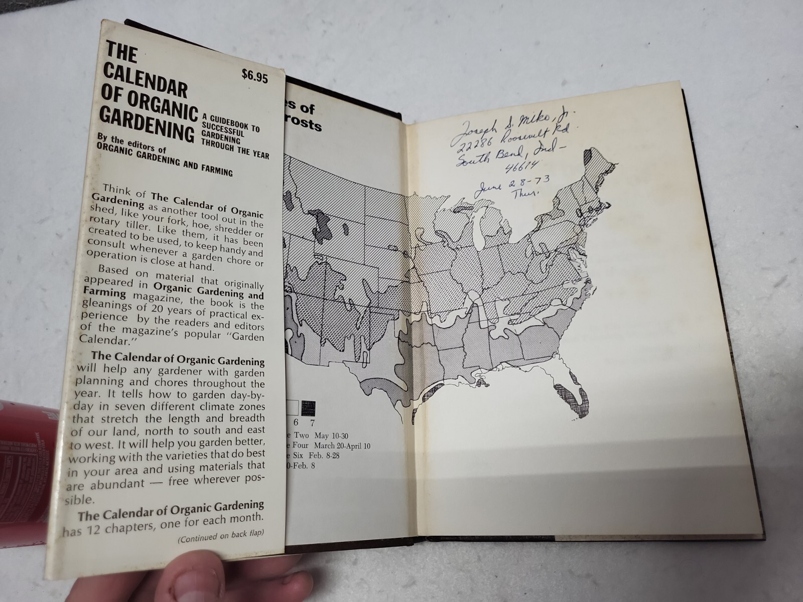 The Calendar of Organic Gardening Hardcover w/Jacket First Printing 1973