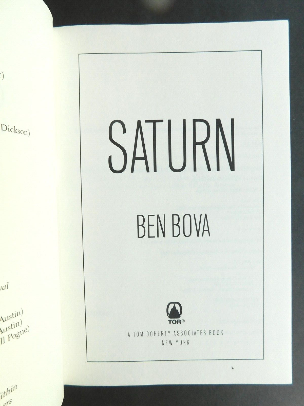 BEN BOVA High grade 2003 collectible hardcover SATURN 402 pages Unread copy