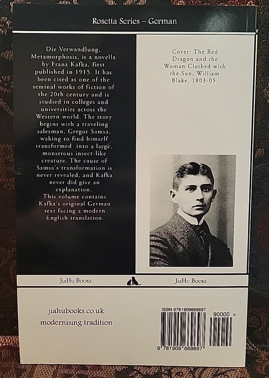 Franz Kafka Die Verwandlung – Metamorphosis: German-English Parallel Text Book