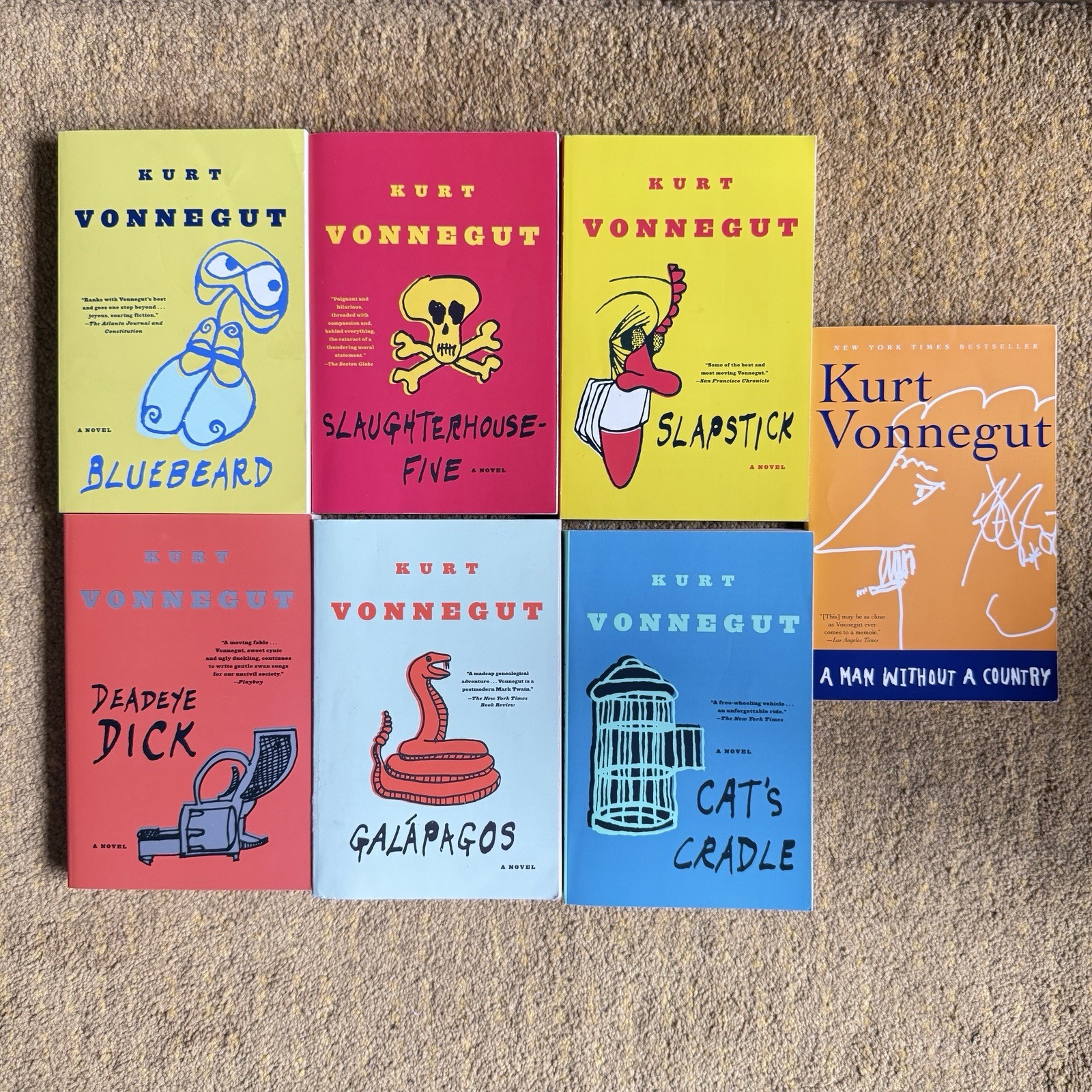Kurt Vonnegut 7 Paperback lot Slaughterhouse Five Cat’s Cradle Slapstick +More!