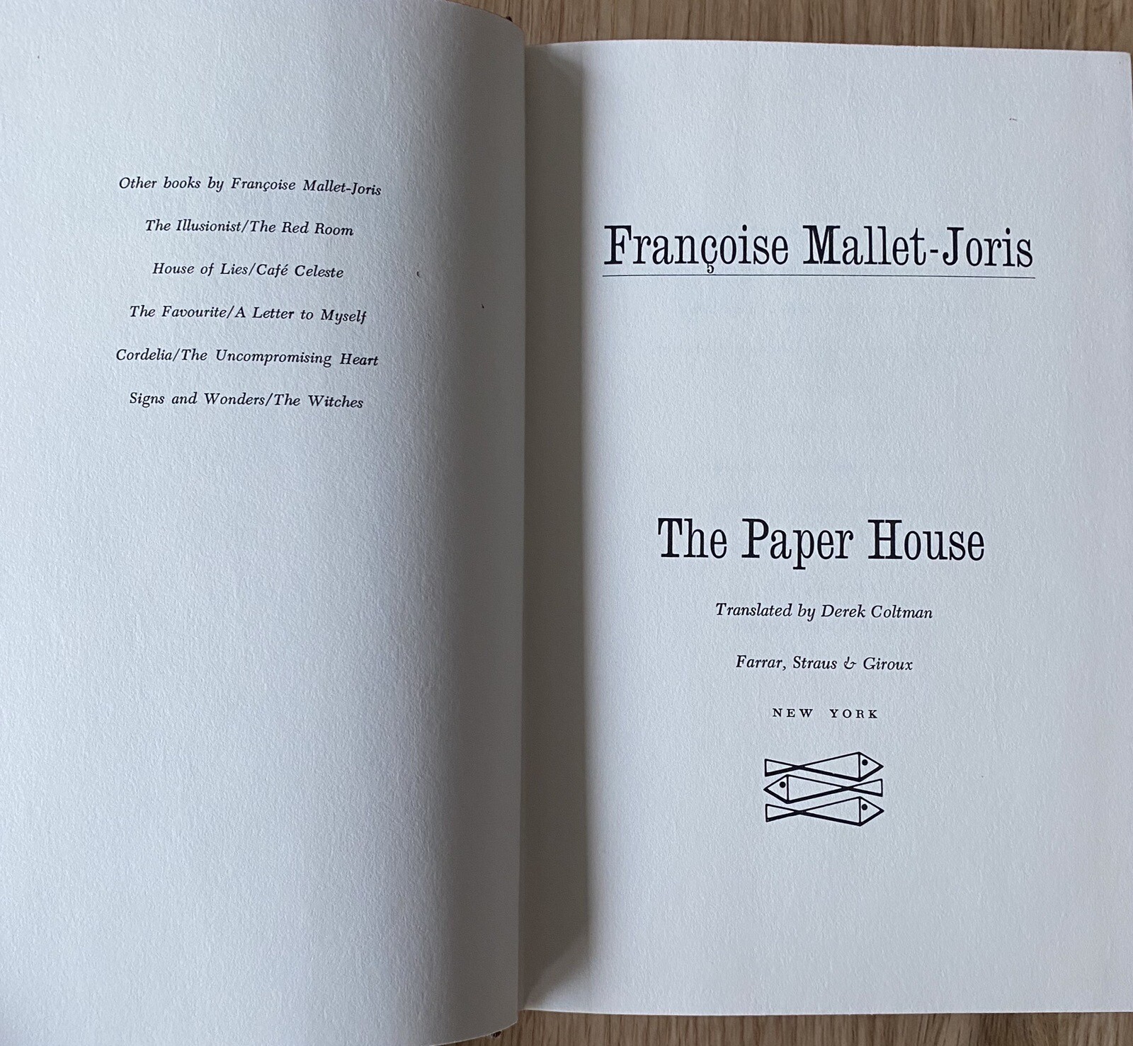 The Paper House by Francoise Mallet-Joris (1971 First Edition Hardcover w DJ)