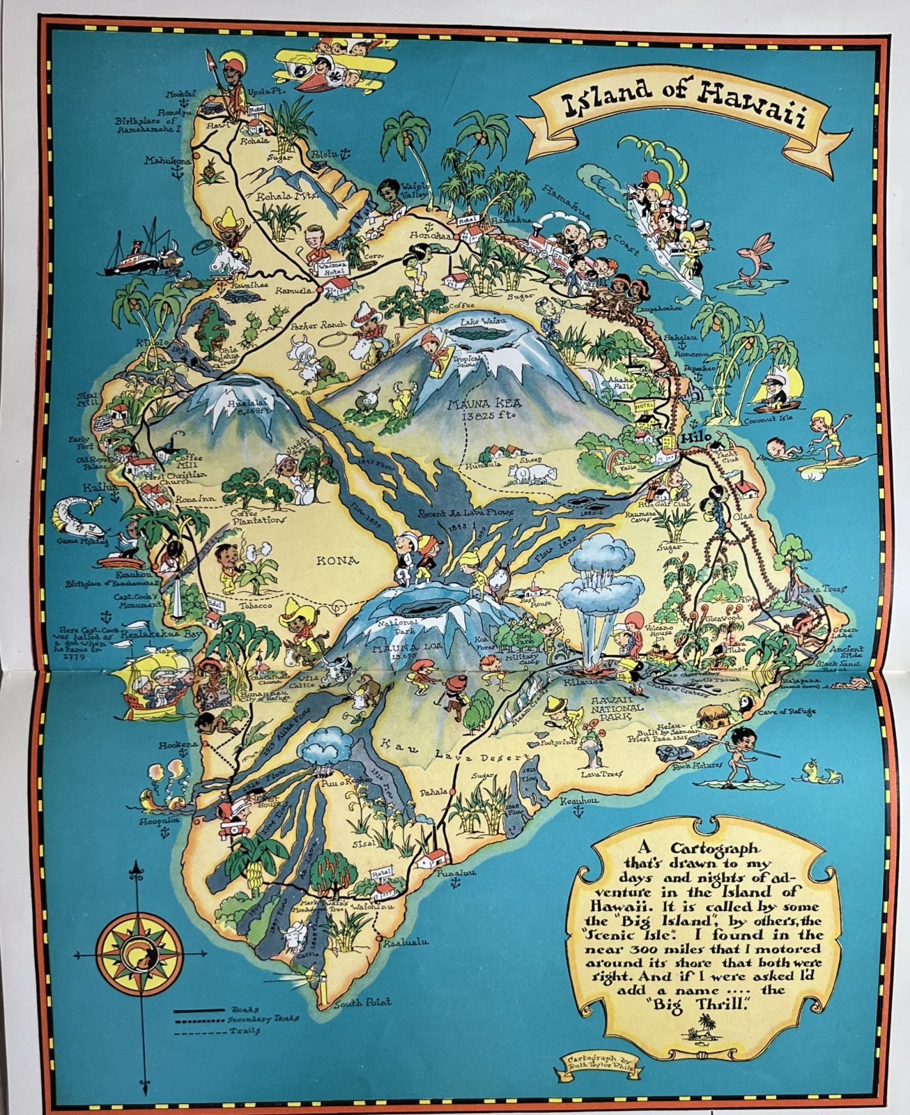 1935 The Story of Hawaii Paperback by Hawaii Tourism-Color Pictoral Maps