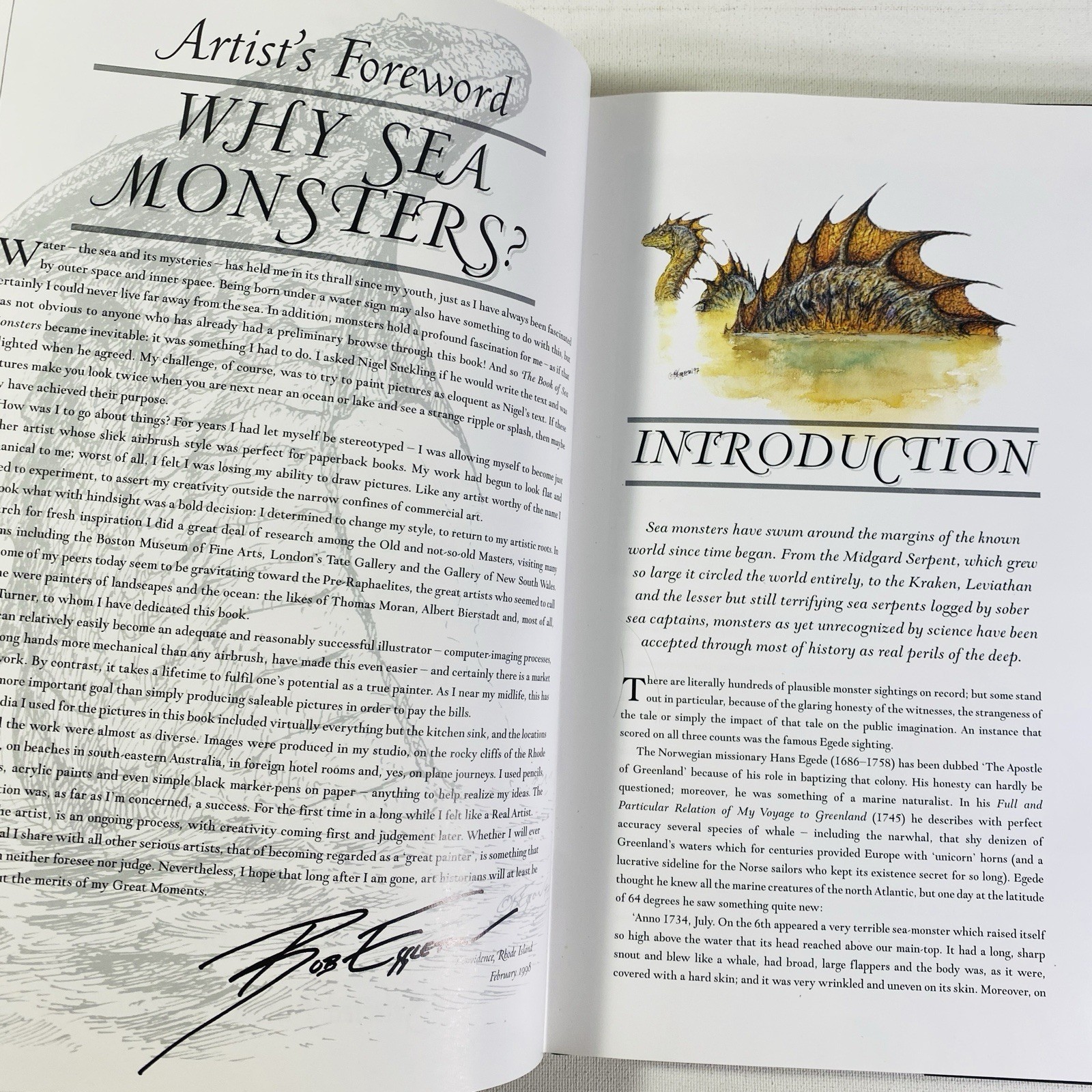 THE BOOK OF SEA MONSTERS By Nigel Suckling & Bob Eggleton 1st Edition Hardcover