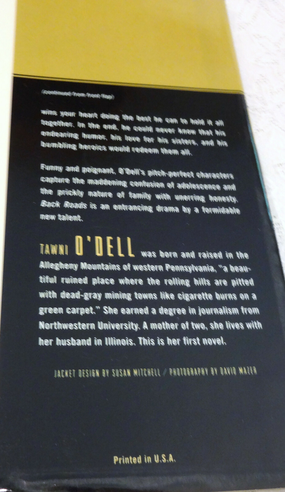 Back Roads Tawni O’Dell 1st Published 2000 Viking Penguin (Penguin Putnam Inc.)