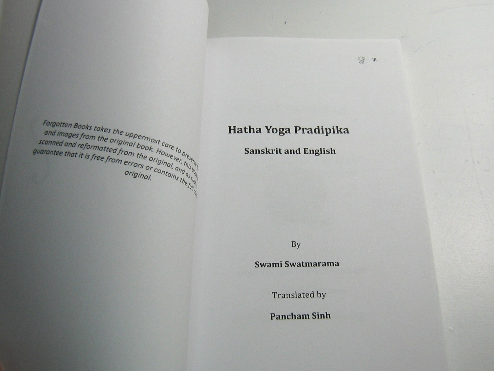 Hatha Yoga Pradipika: Sanskrit and English Forgotten Books