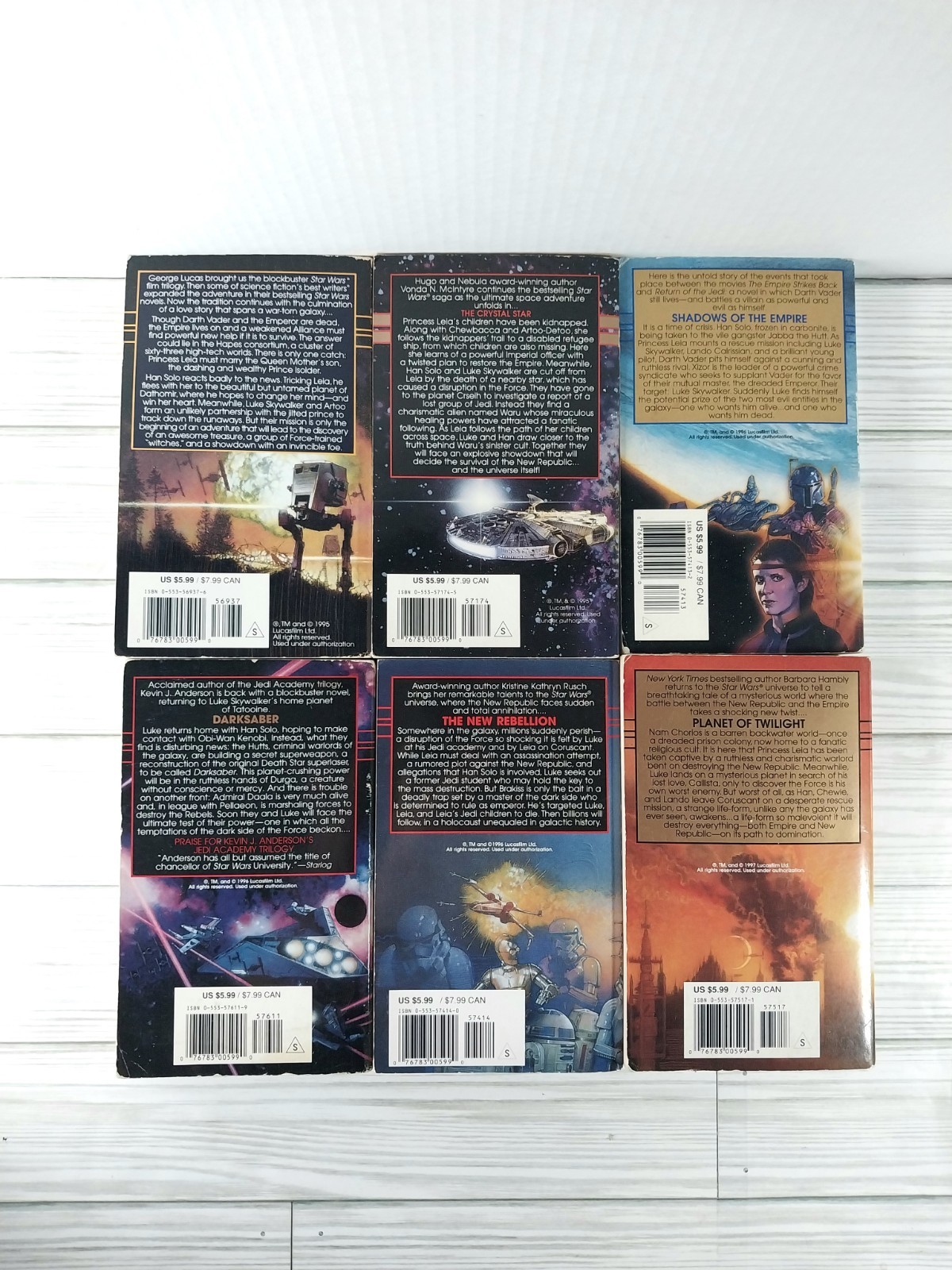 Star Wars☆ Lot of 6 Vintage Paperbacks 1990’s (’95-’97) VGC~ 1st Edition Bantam
