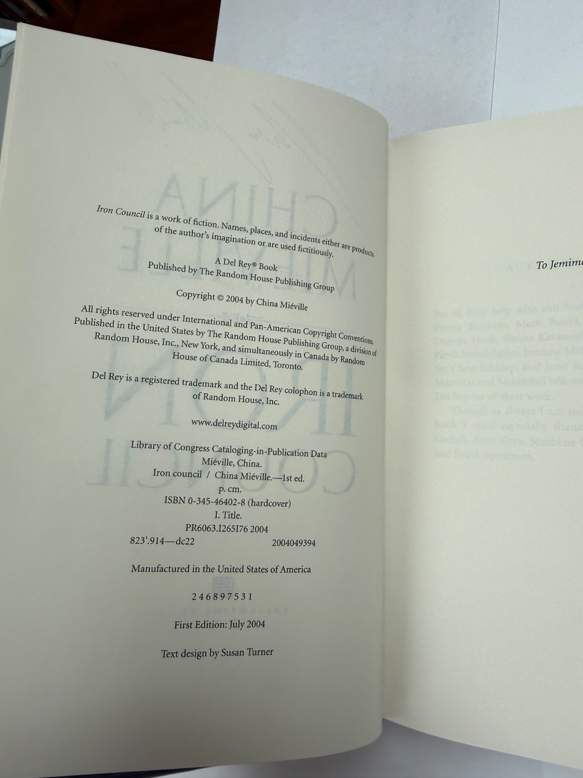 *SIGNED* China Miéville – THE IRON COUNCIL – true 1st edition