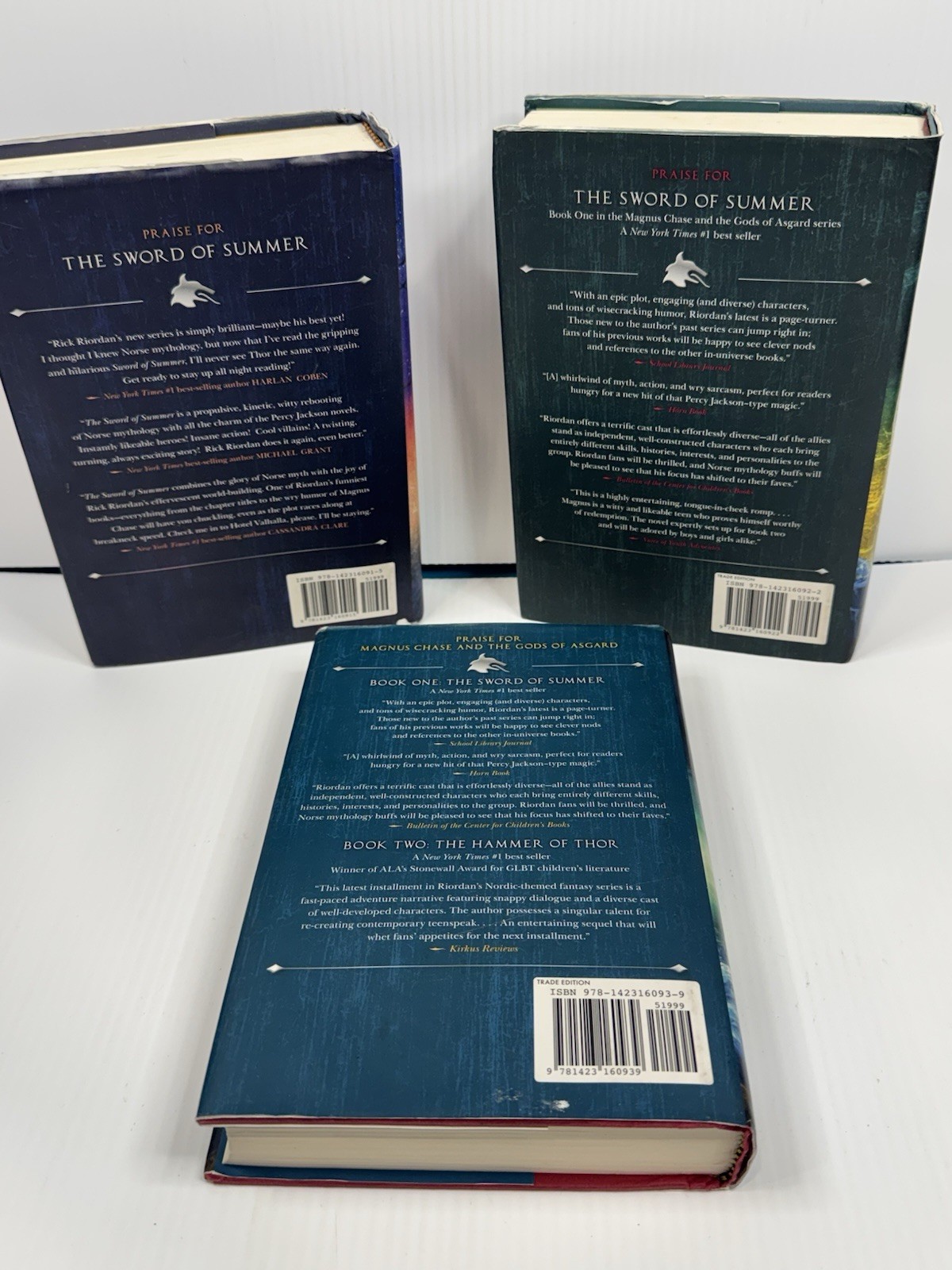 Magnus Chase Trilogy Rick Riordan Hardcover Set Books 1-3 w/ Dust Jackets