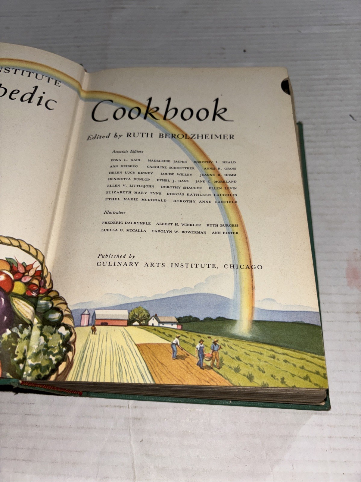 1948 CULINARY ARTS ENCYCLOPEDIC COOKBOOK-HC Ruth Berolzheimer Vtg Thumb Index