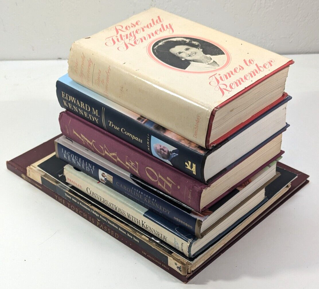JFK – Lot of 7 books: John F. Kennedy & the Kennedy family: Jackie, Ted, Rose