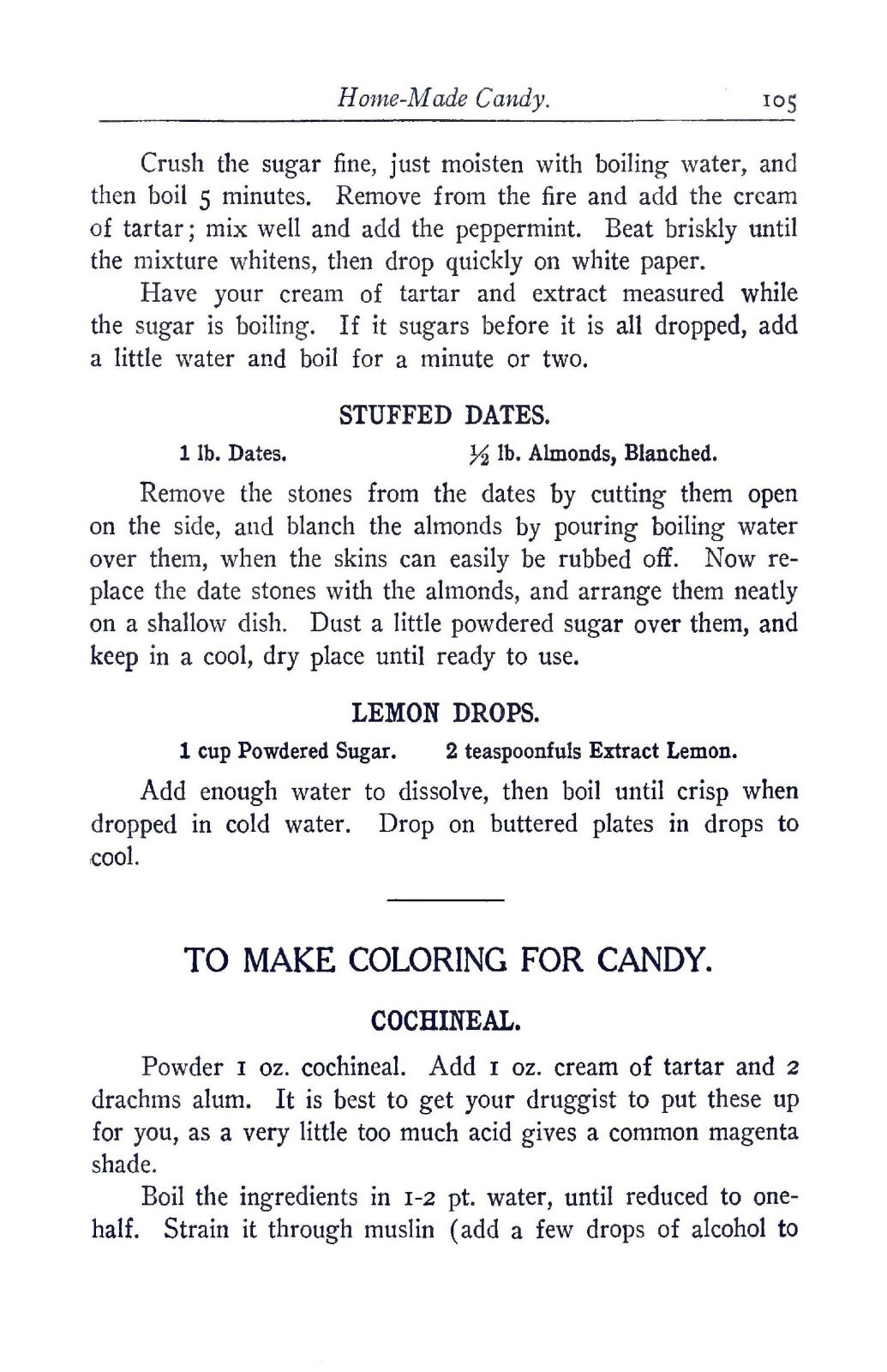 Homemade Ice Cream And Candy Cook Book „1908“ 108 Pages