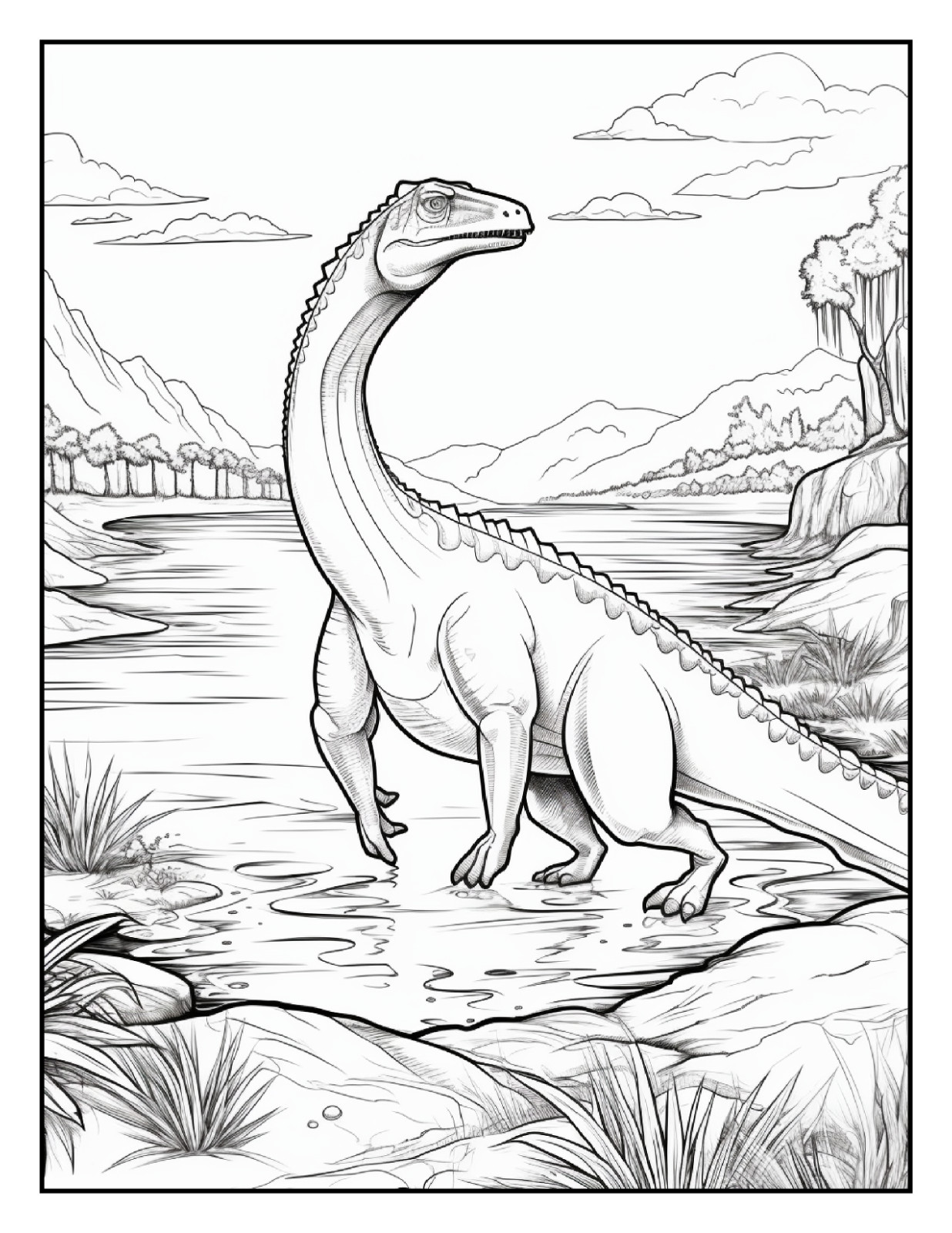 „Cute Dinosaur Coloring Book fun for allFun, Creative & Relaxing Art Pages