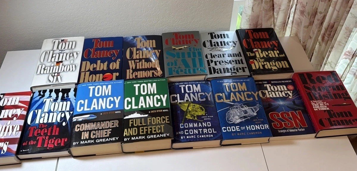 Tom Clancy 14 Book Lot Multi 1st Editions HC Jack Ryan Rainbow Six Clear Present