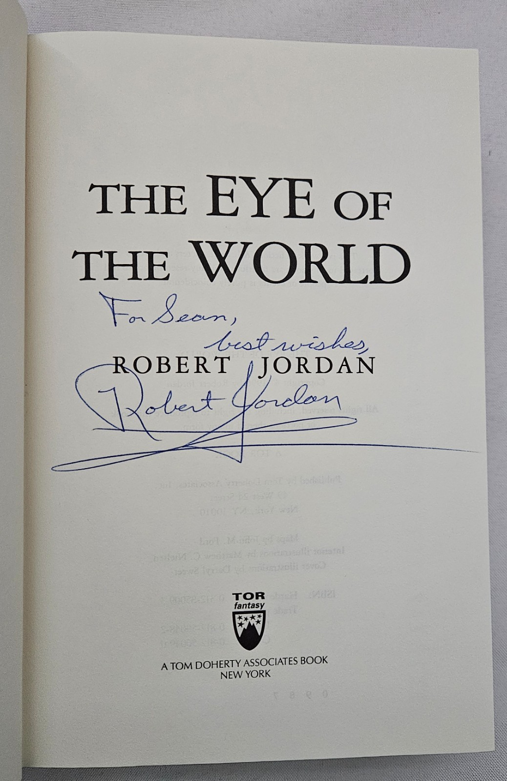 SIGNED The Eye Of The World 1st Edition 7th Printing Robert Jordan