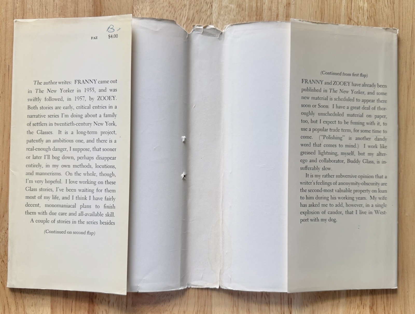 Franny and Zooey J D Salinger 1961 1st Edition 1st Print HCDJ Read Description