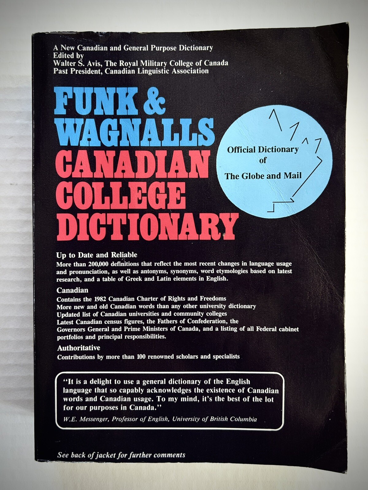 Funk and Wagnalls Canadian College Dictionary-Softcover-Very Good Condition