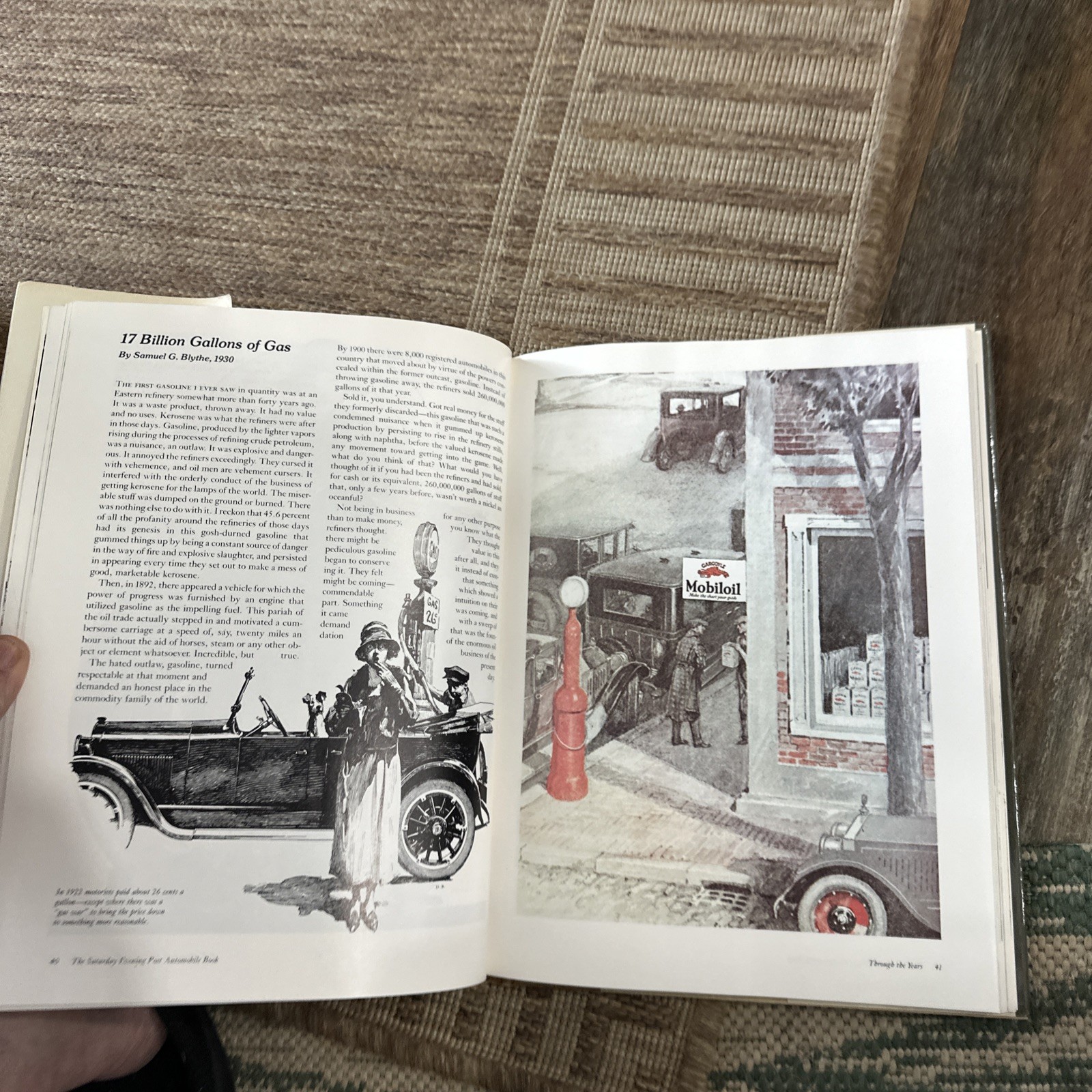 The Automobile Book by The Saturday Evening Post, Antique Vintage Art 1979 HB