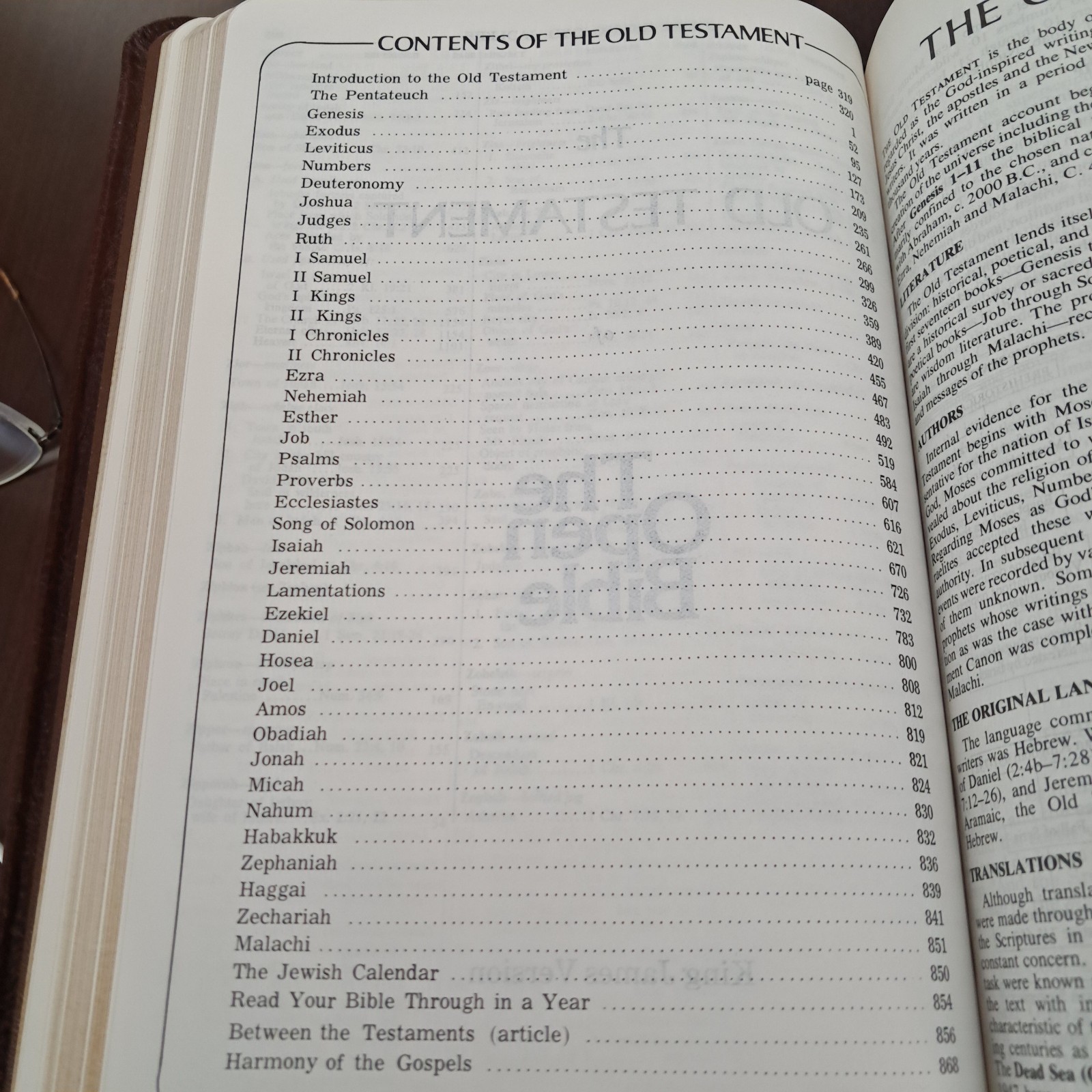 OPEN BIBLE PROPHECY EDITION HOLY BIBLE KJV GENUINE LEATHER GODS NEWS BEHIND NEWS