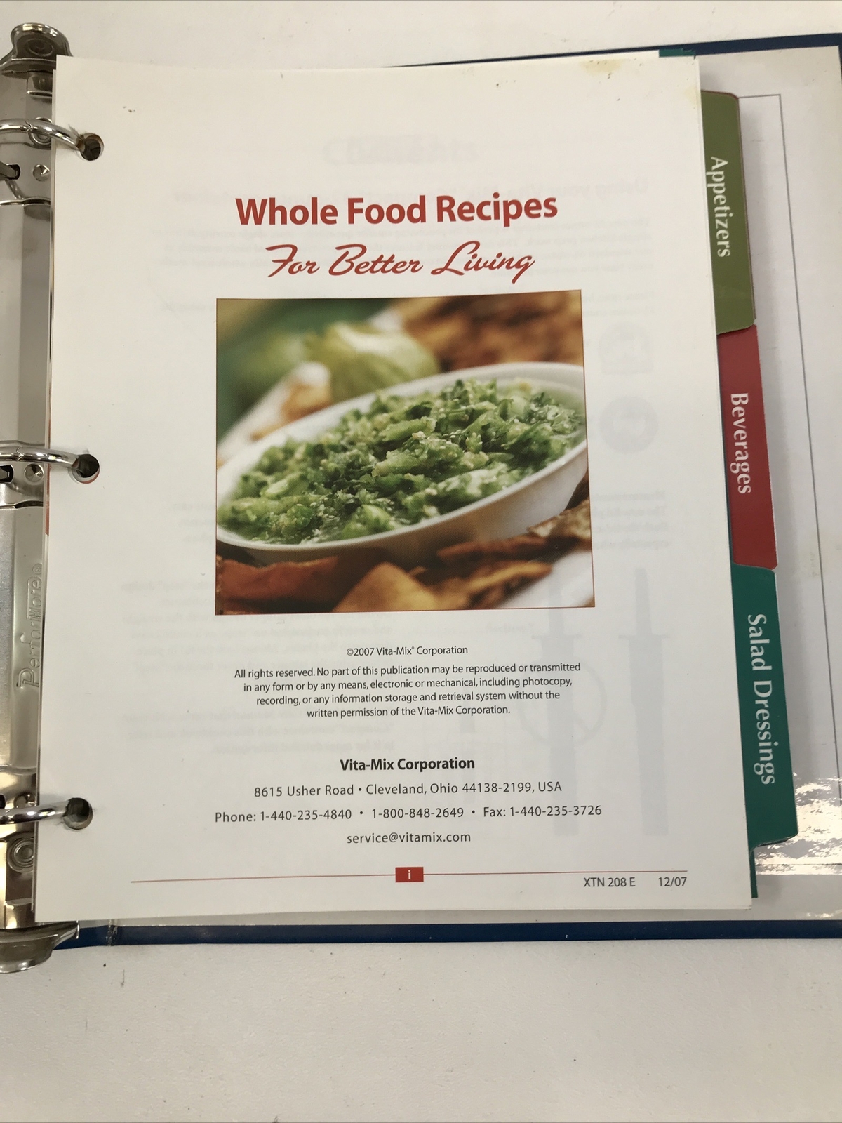 Vita-Mix: Whole Food Recipes For Better Living – Vita-Mix (Binder, 2007)