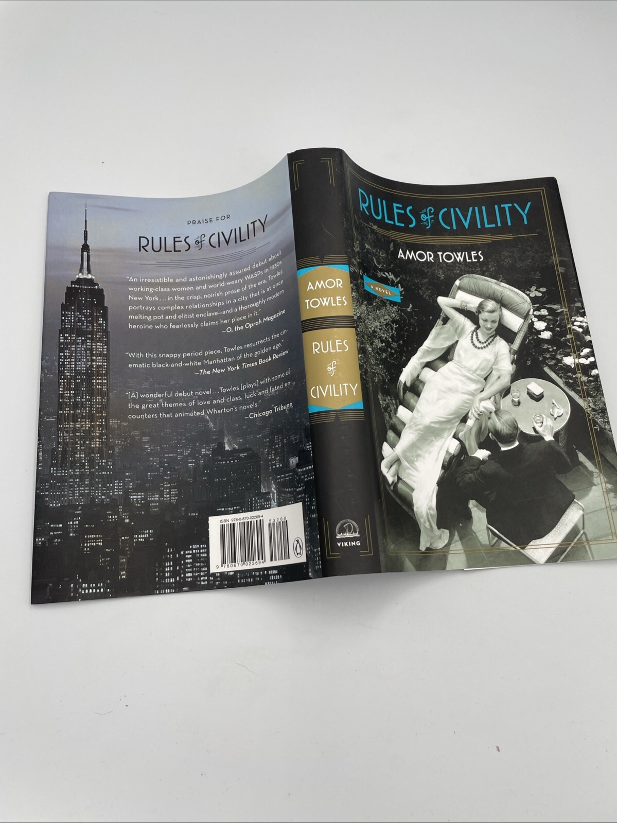 Rules of Civility Amor Towles Signed Hardcover. First Edition 12th Print HCDJ