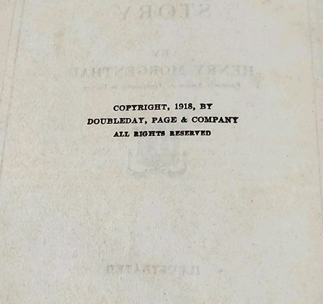 AMBASSADOR MORGENTHAU’S STORY Armenian Genocide Signed Inscribed 1926 HC Book